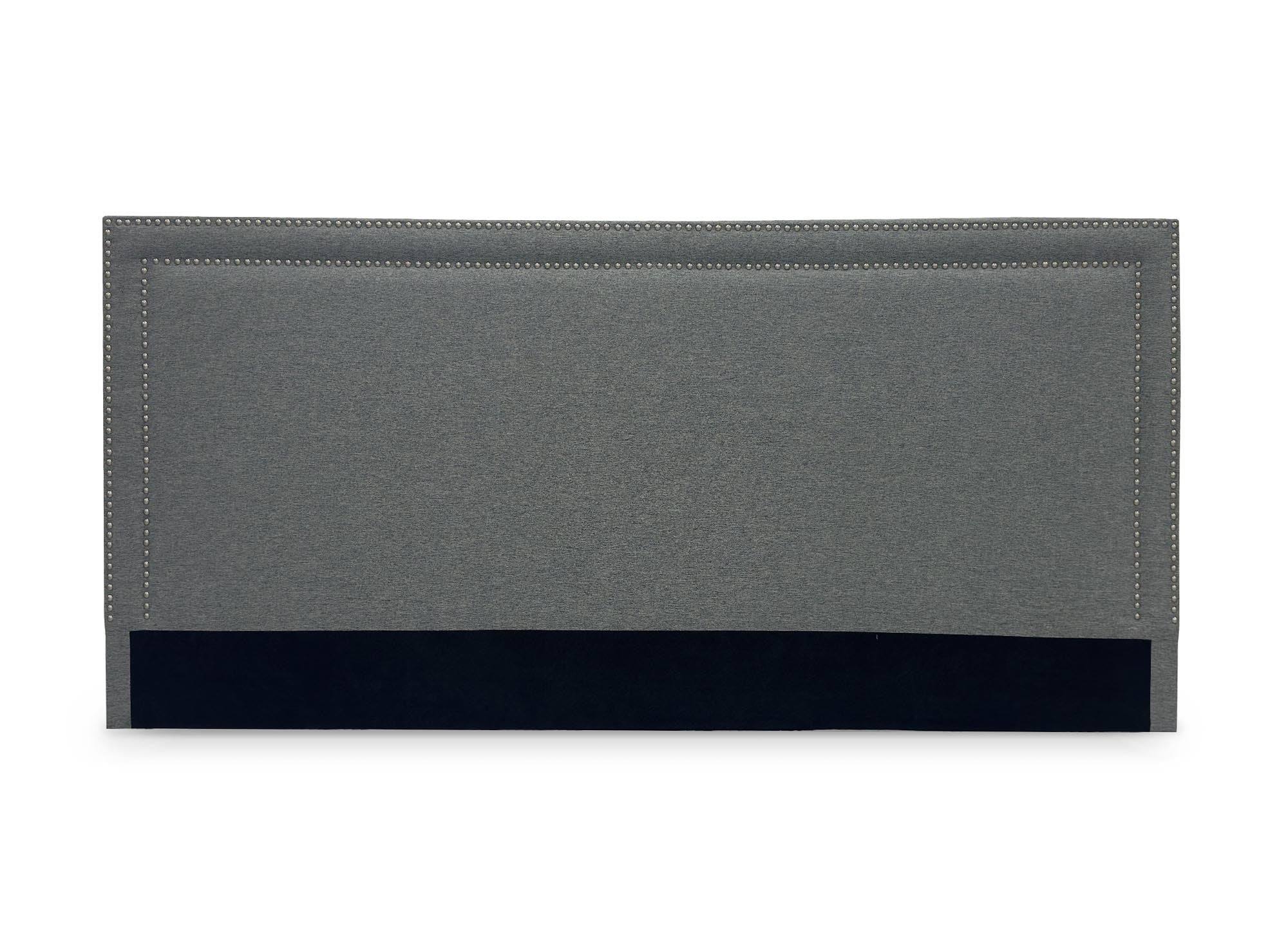 Tête de lit cloutée en tissu lin gris 180 cm LYVE
