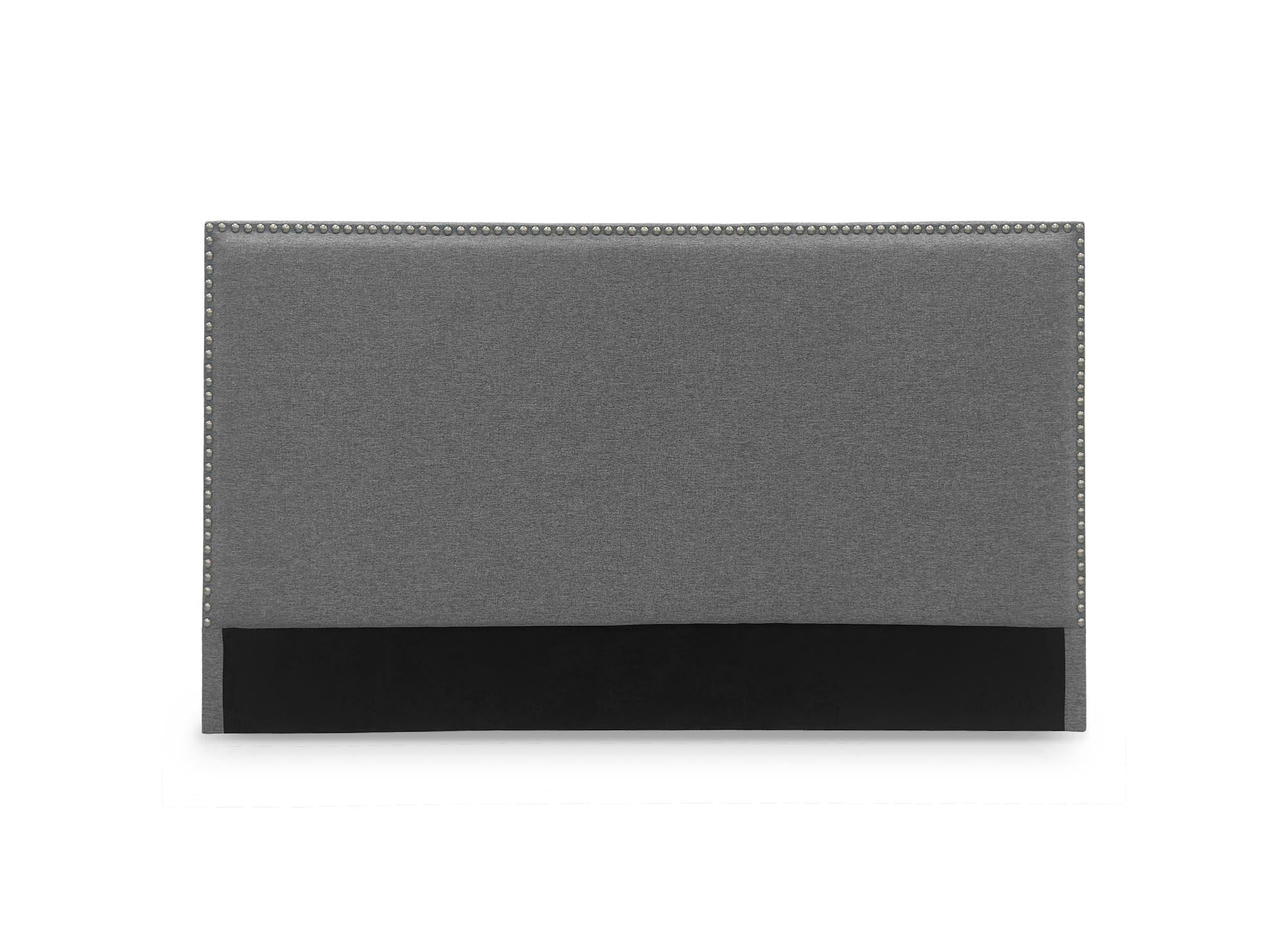 Tête de lit cloutée en tissu lin gris 140 cm LINDA