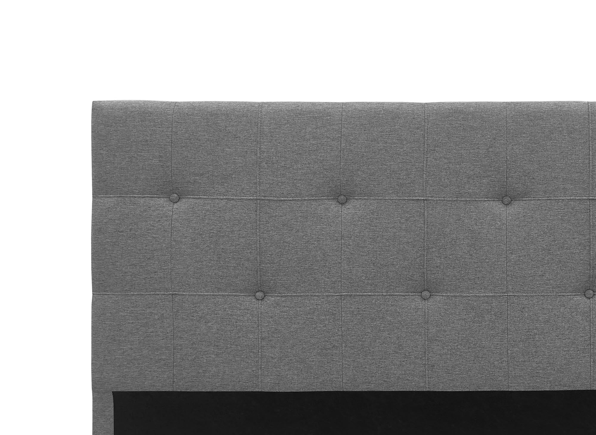 Tête de lit capitonnée en tissu gris 140 cm DOMICE