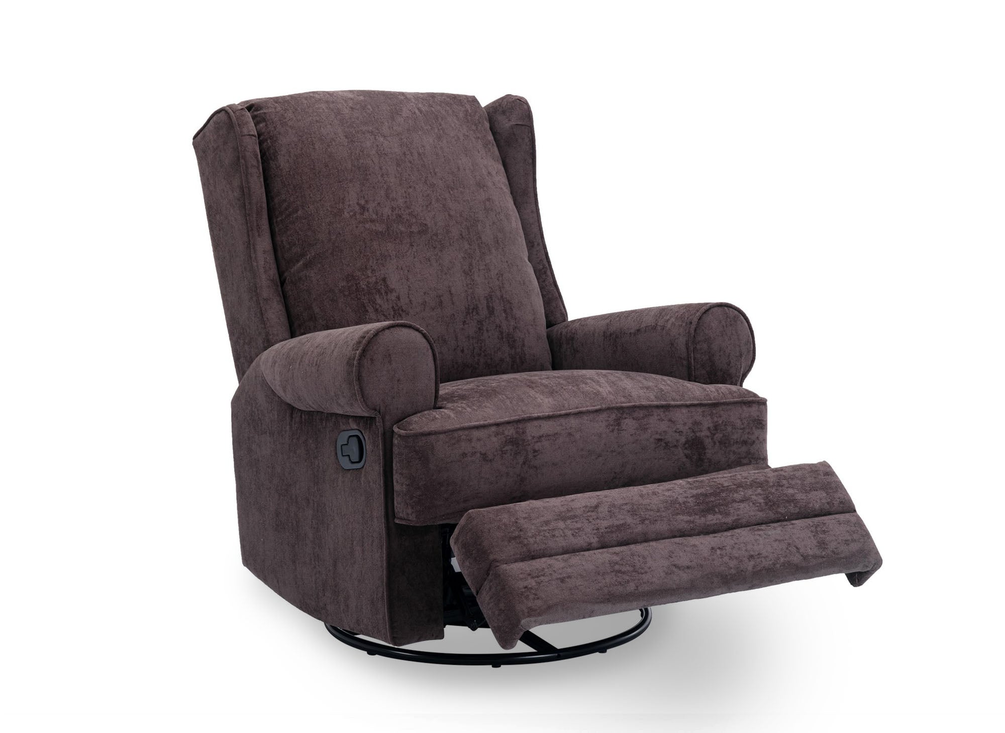 Fauteuil relax pivotant en tissu marron BRODY