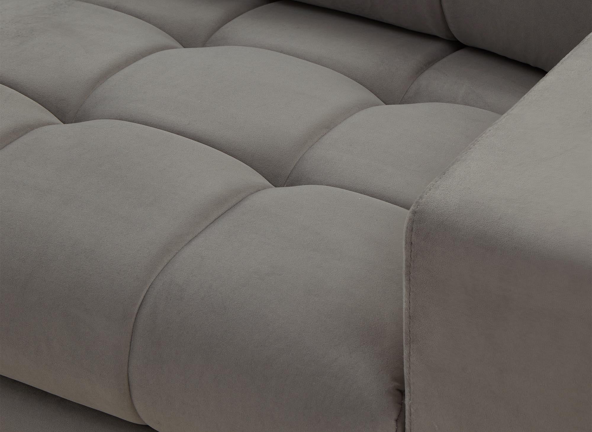 Canapé 2 places en velours gris COSMO