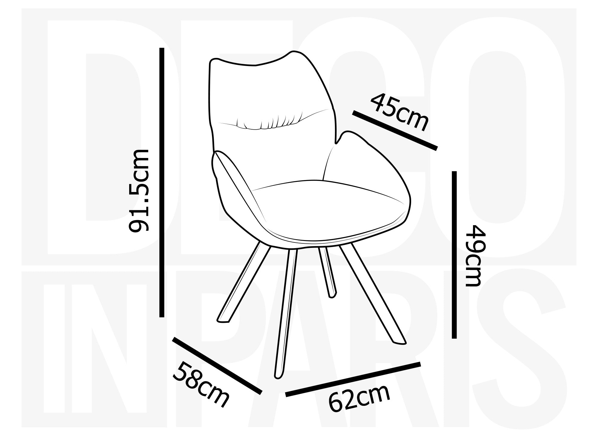 Chaise pivotante avec accoudoirs en tissu vert d'eau TALIA