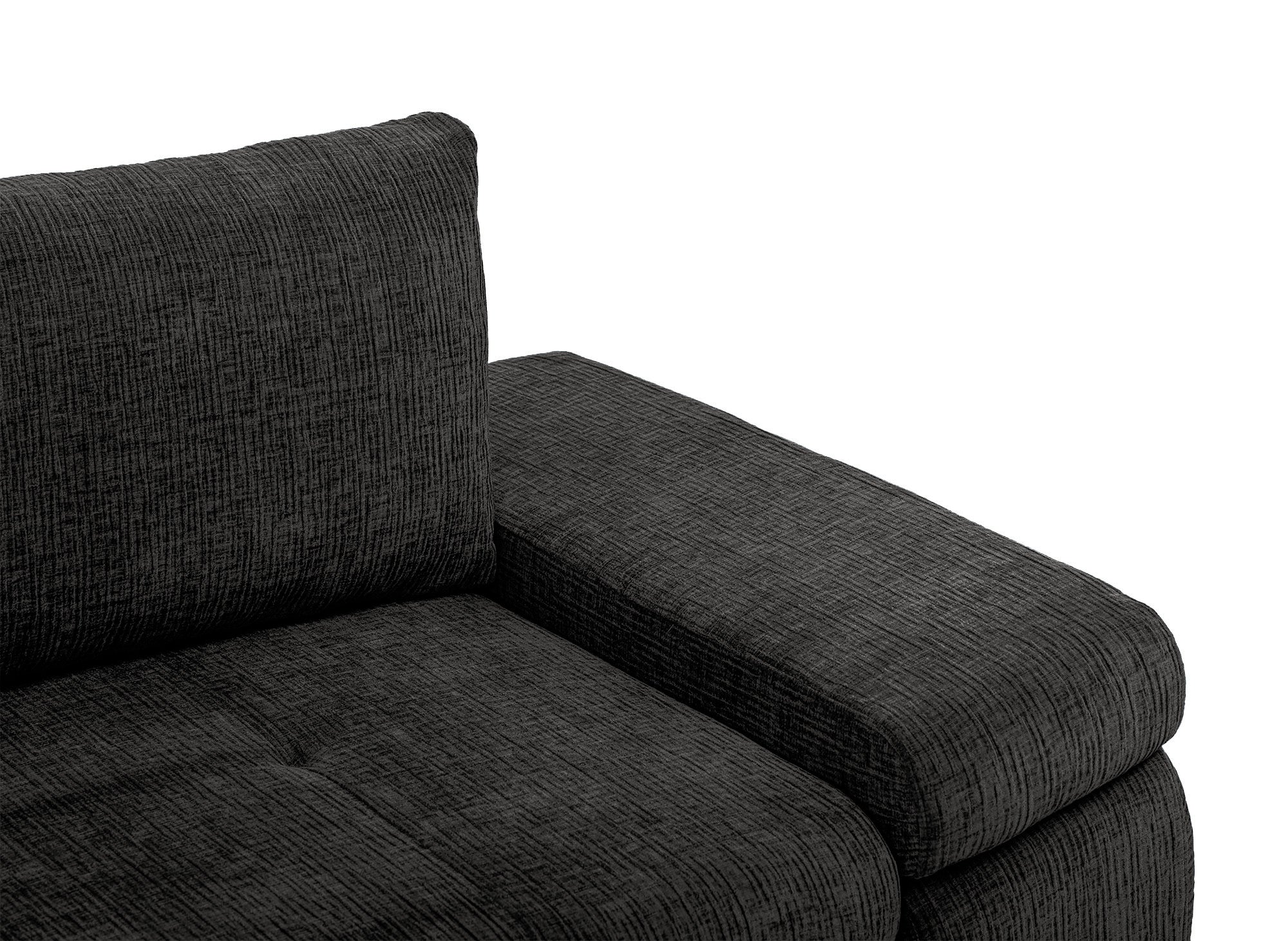 Canapé d'angle convertible réversible avec coffre en velours chiné gris SOLEA