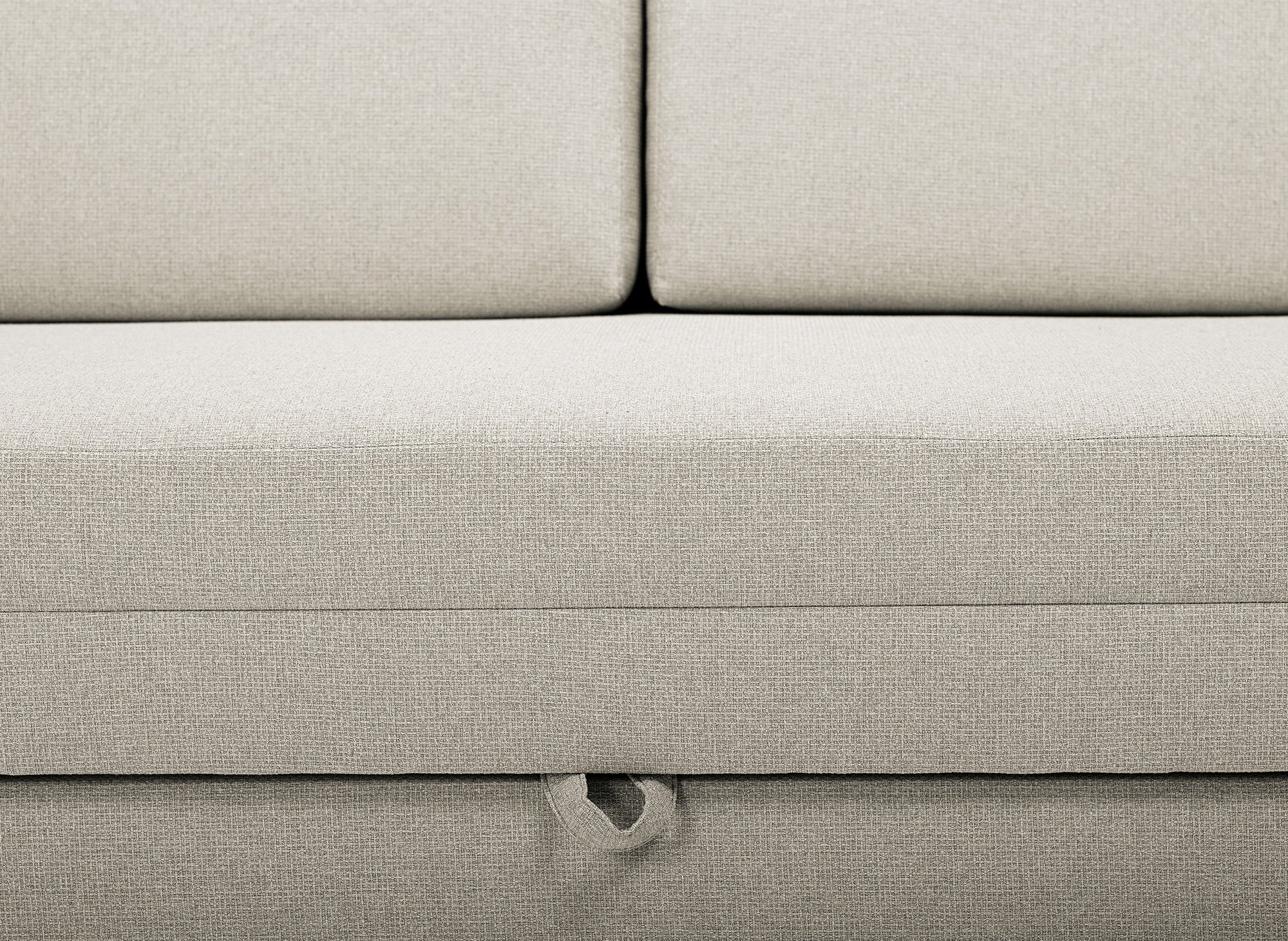 Canapé convertible 2 places avec coffre de rangement en tissu beige YERAZ