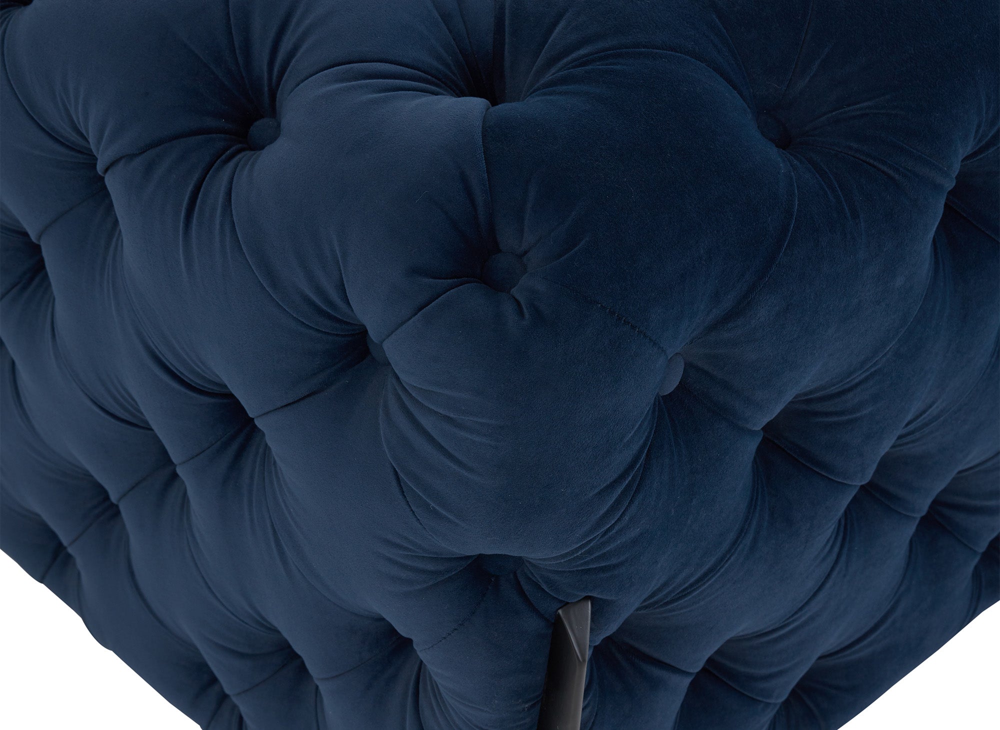 Canapé 3 places capitonné chesterfield velours bleu CARMEN