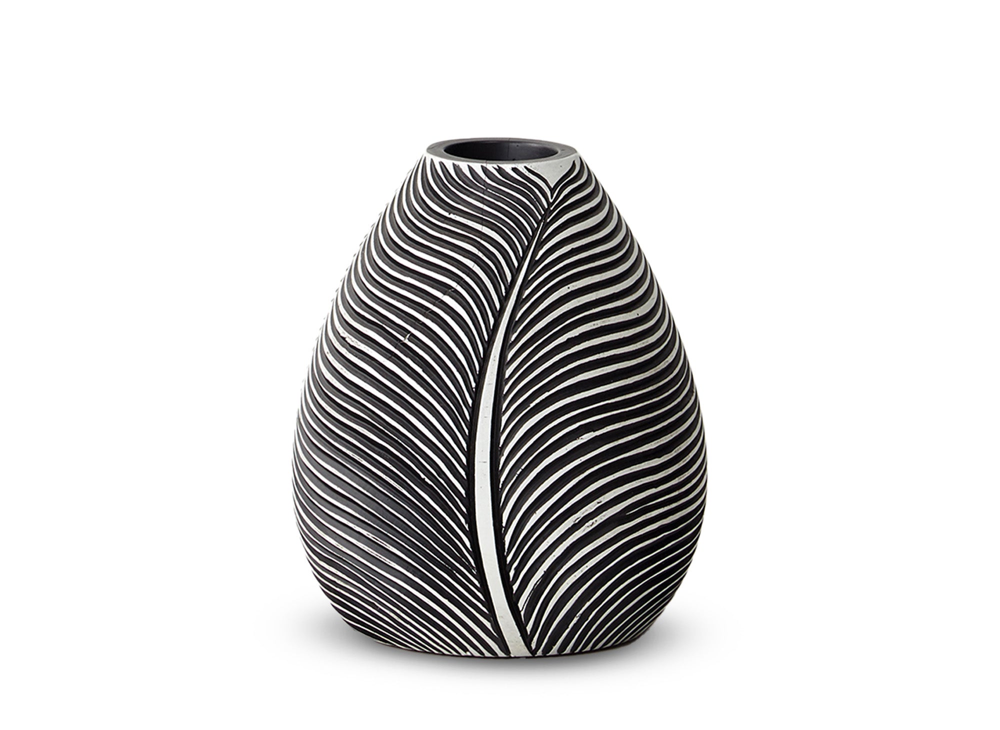 Vase en résine noir et blanc H21 cm EBENE