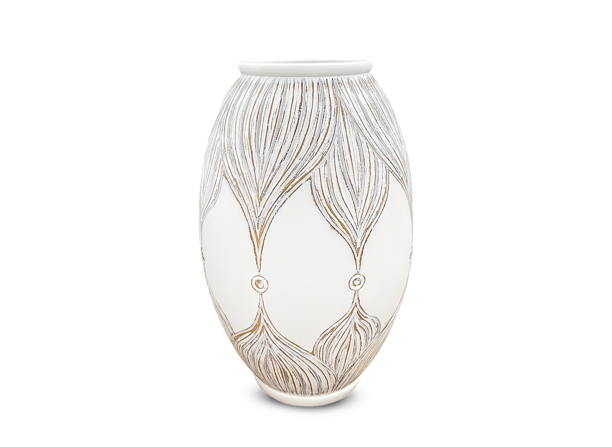 Vase en polyrésine blanc H36 cm MANOLIS