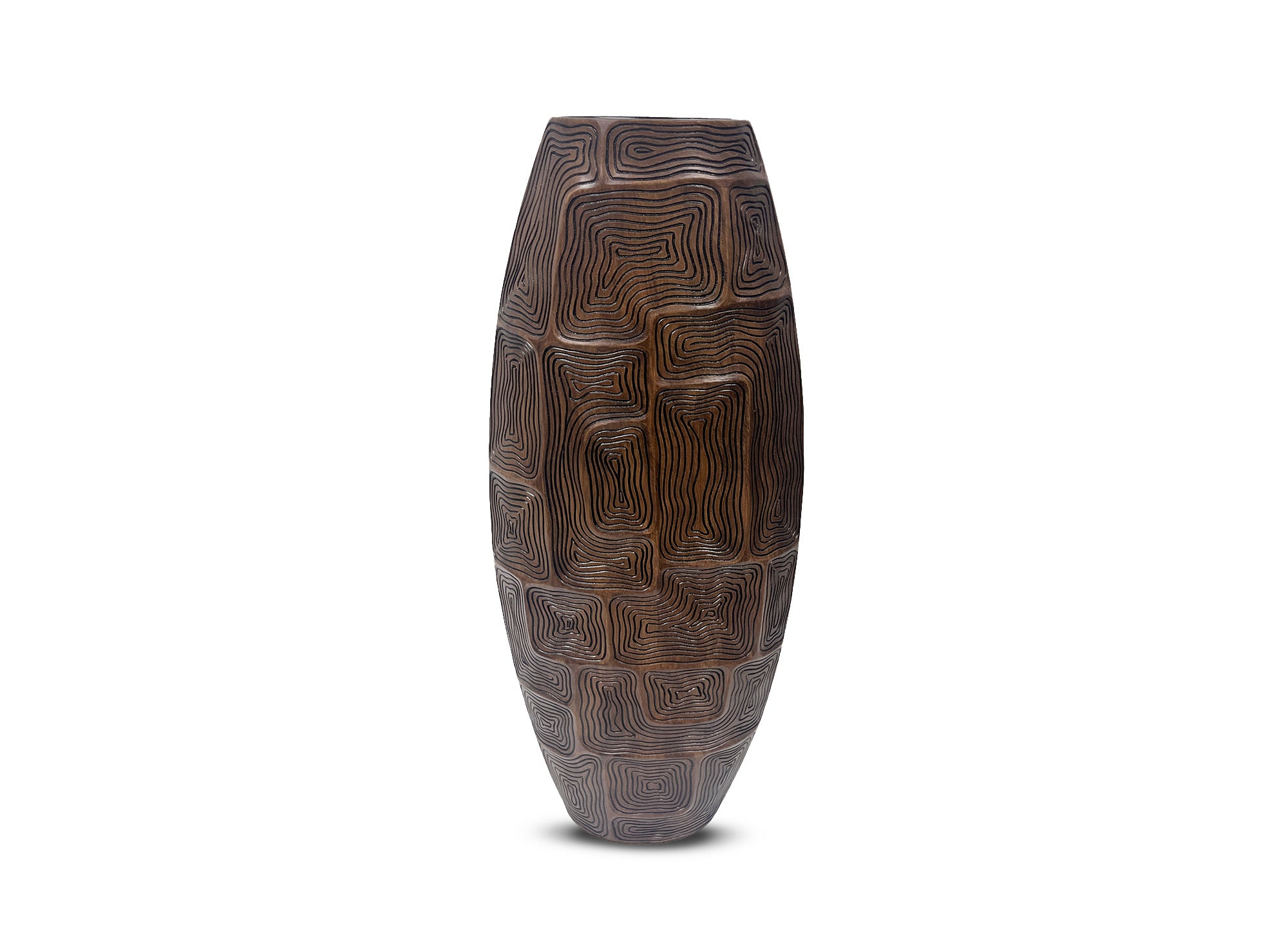 Vase totem en résine noir et marron H60 cm ARBORA