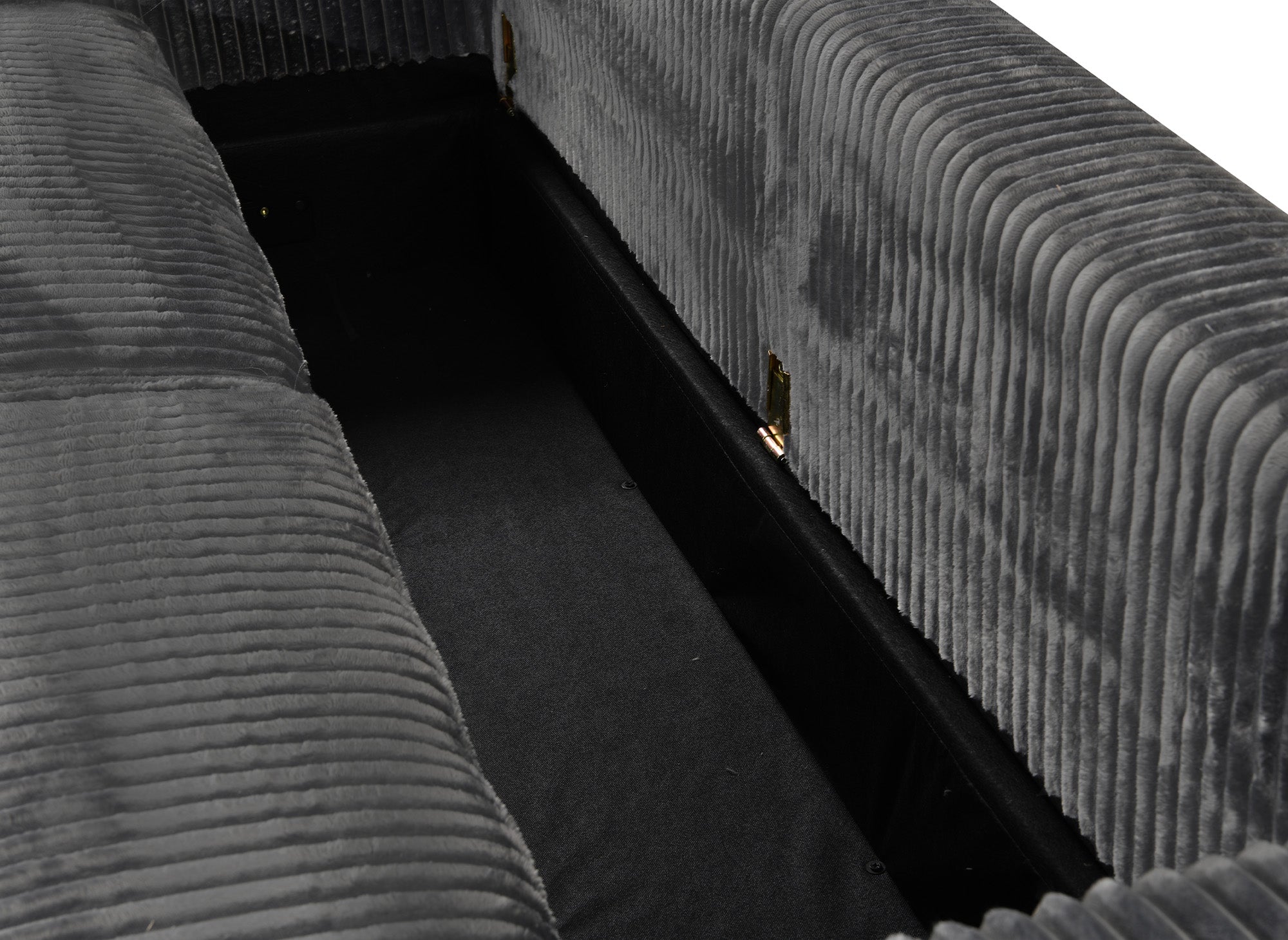 Canapé convertible 3 places en velours côtelé épais gris ALINE