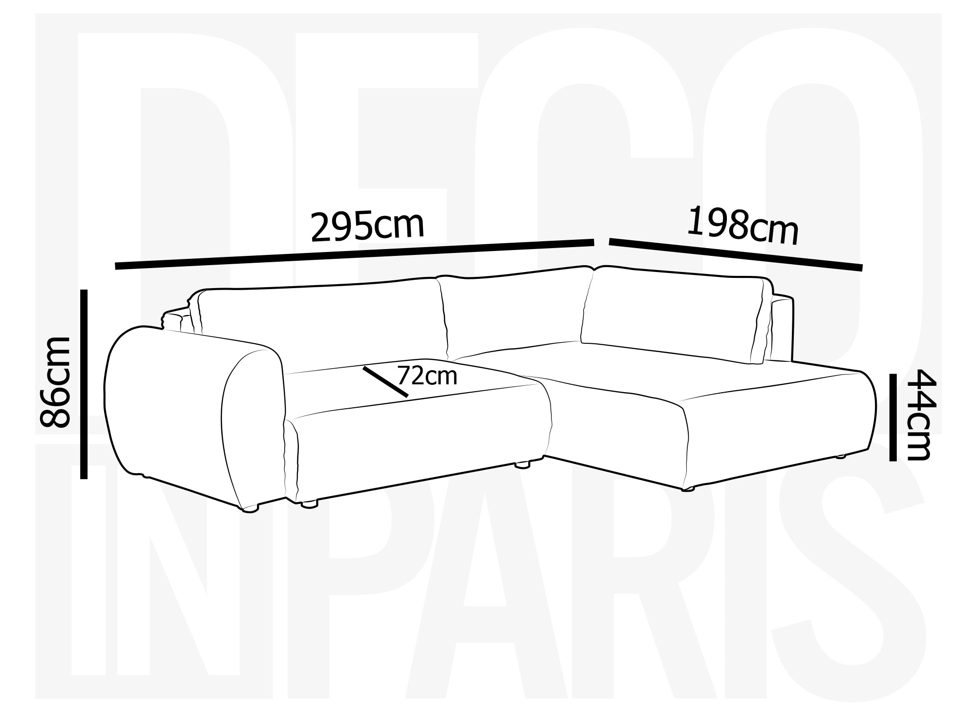 Canapé d'angle convertible avec méridienne et coffre en gros côtelé doux taupe TILDA - Angle droit
