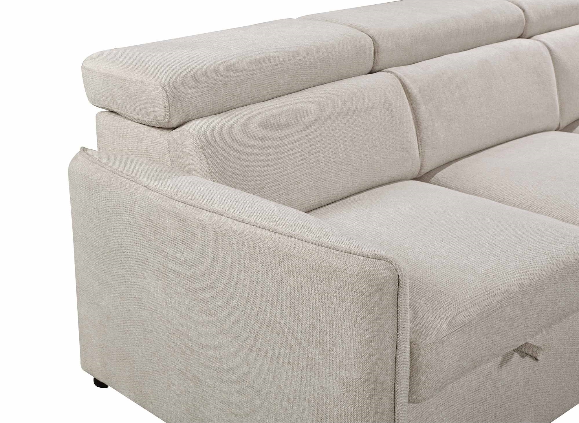 Canapé d'angle convertible en tissu beige NAIROBI - Angle droit