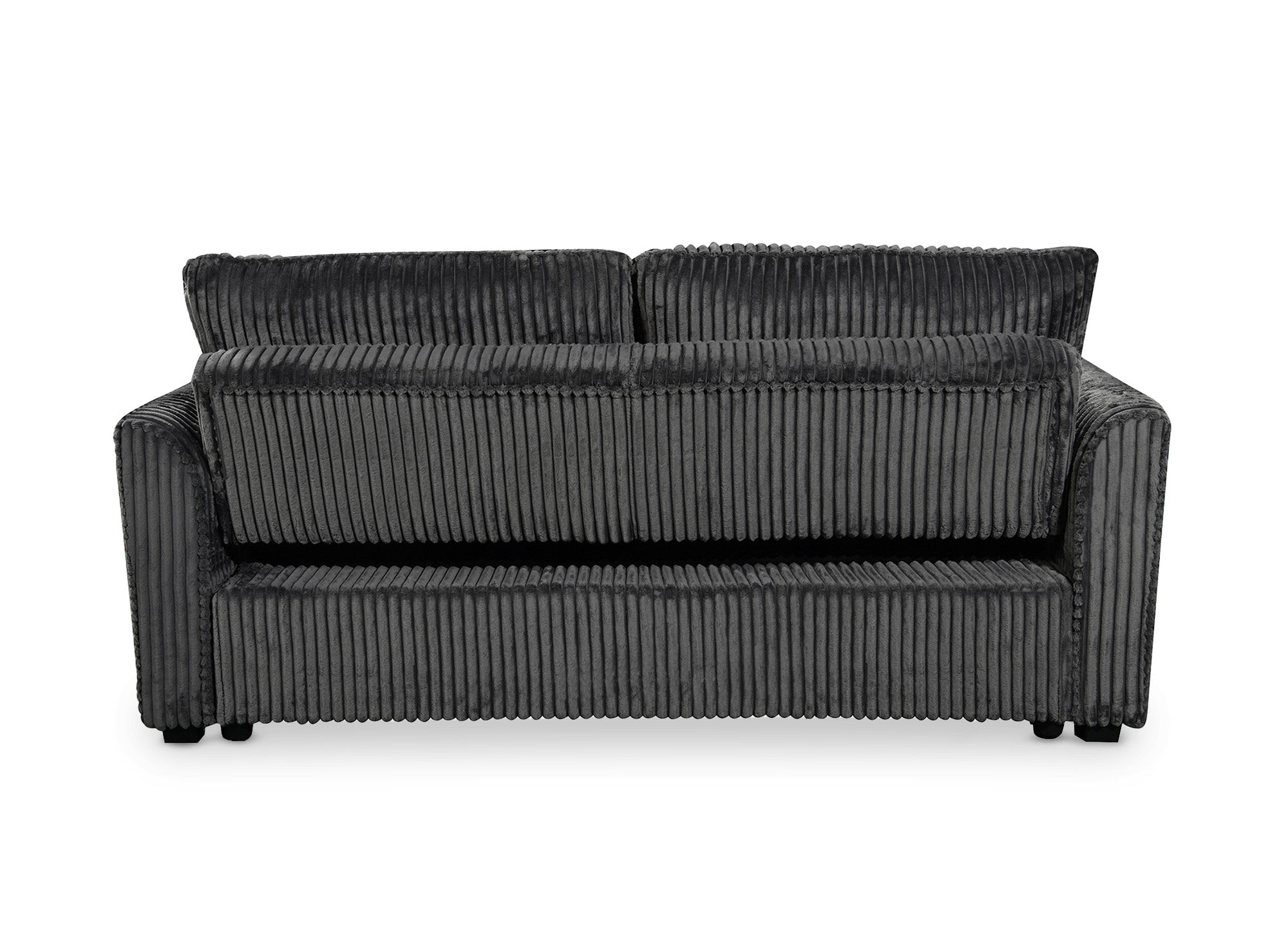 Canapé convertible 3 places en velours côtelé épais gris MAYLIE