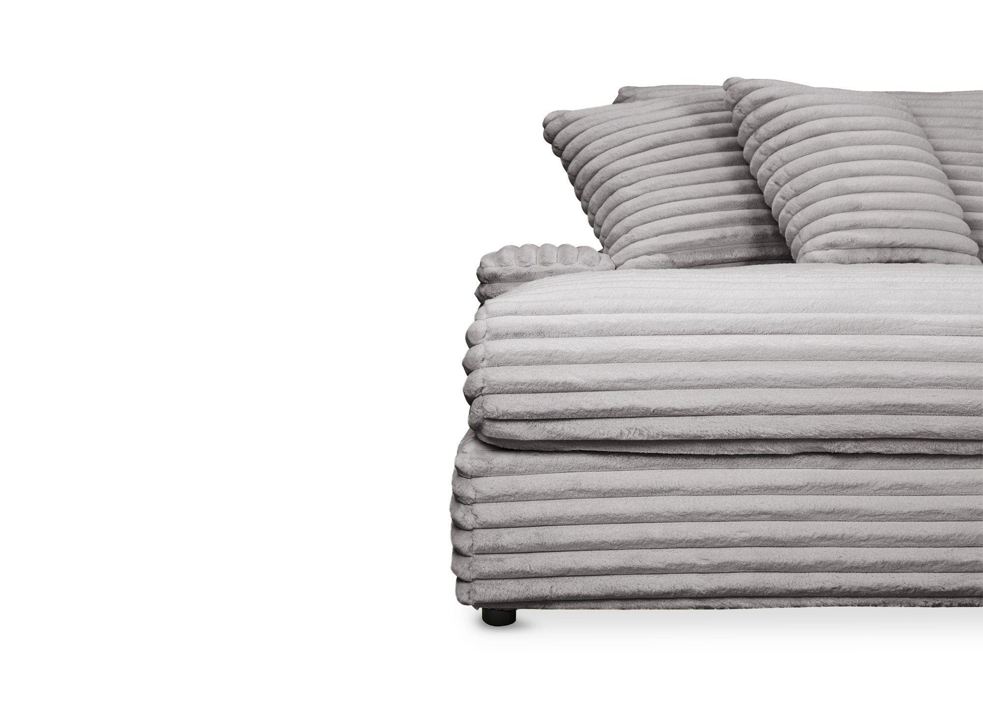 Canapé droit 2 places en gros côtelé doux gris DAHO