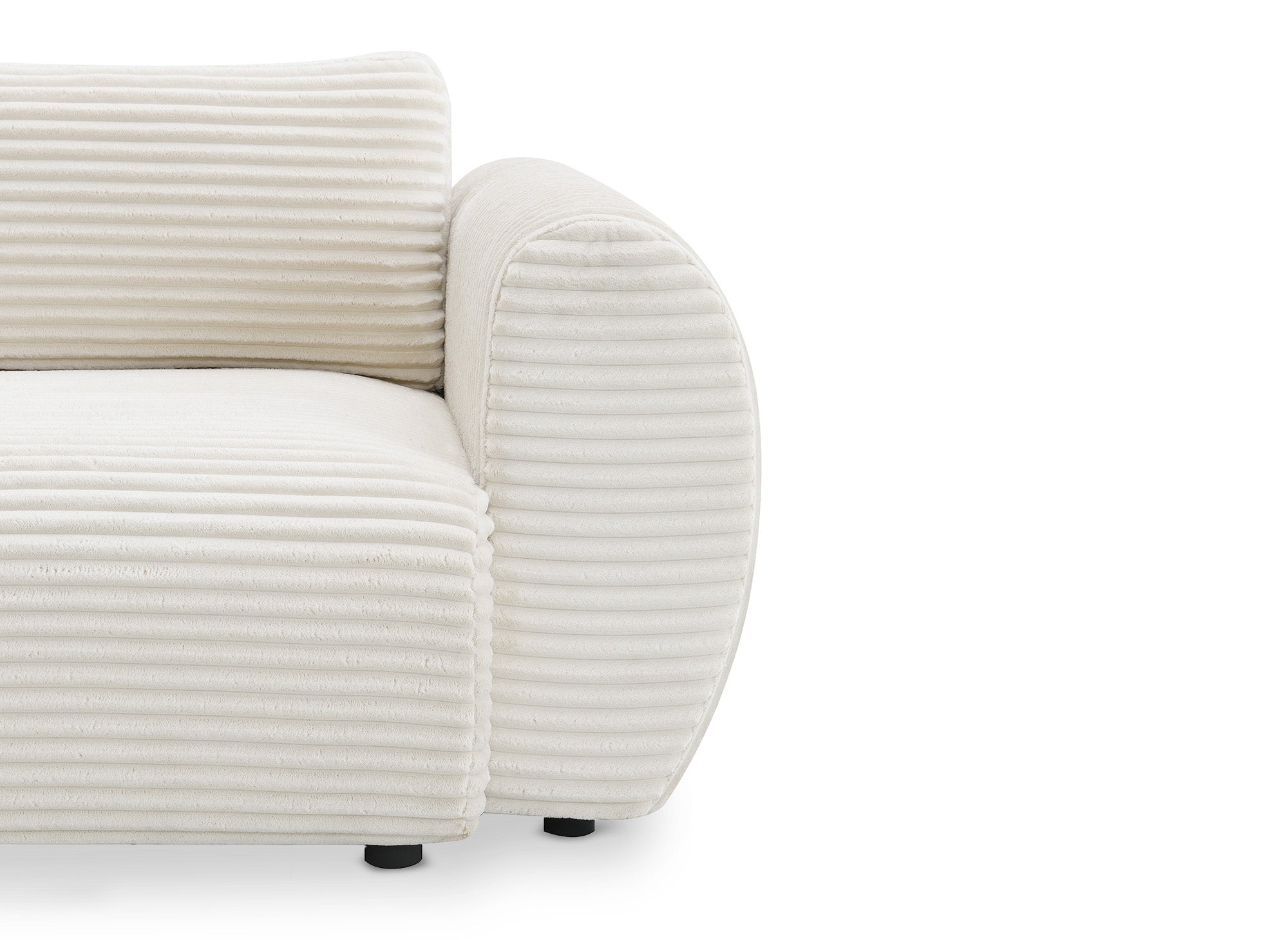 Canapé droit 3 places avec coffre en gros côtelé doux beige TILDA