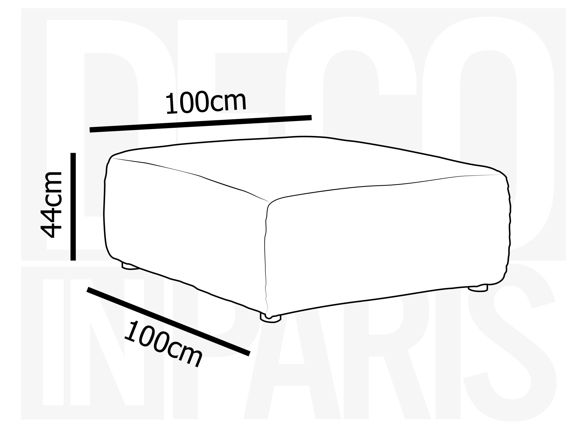 Pouf en velours gros côtelé doux taupe TILDA