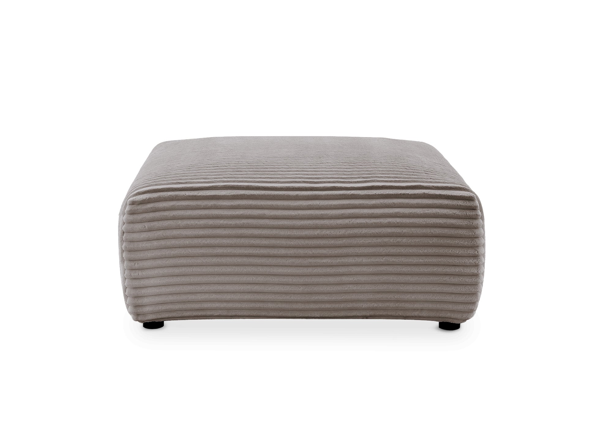 Pouf en velours gros côtelé doux taupe TILDA