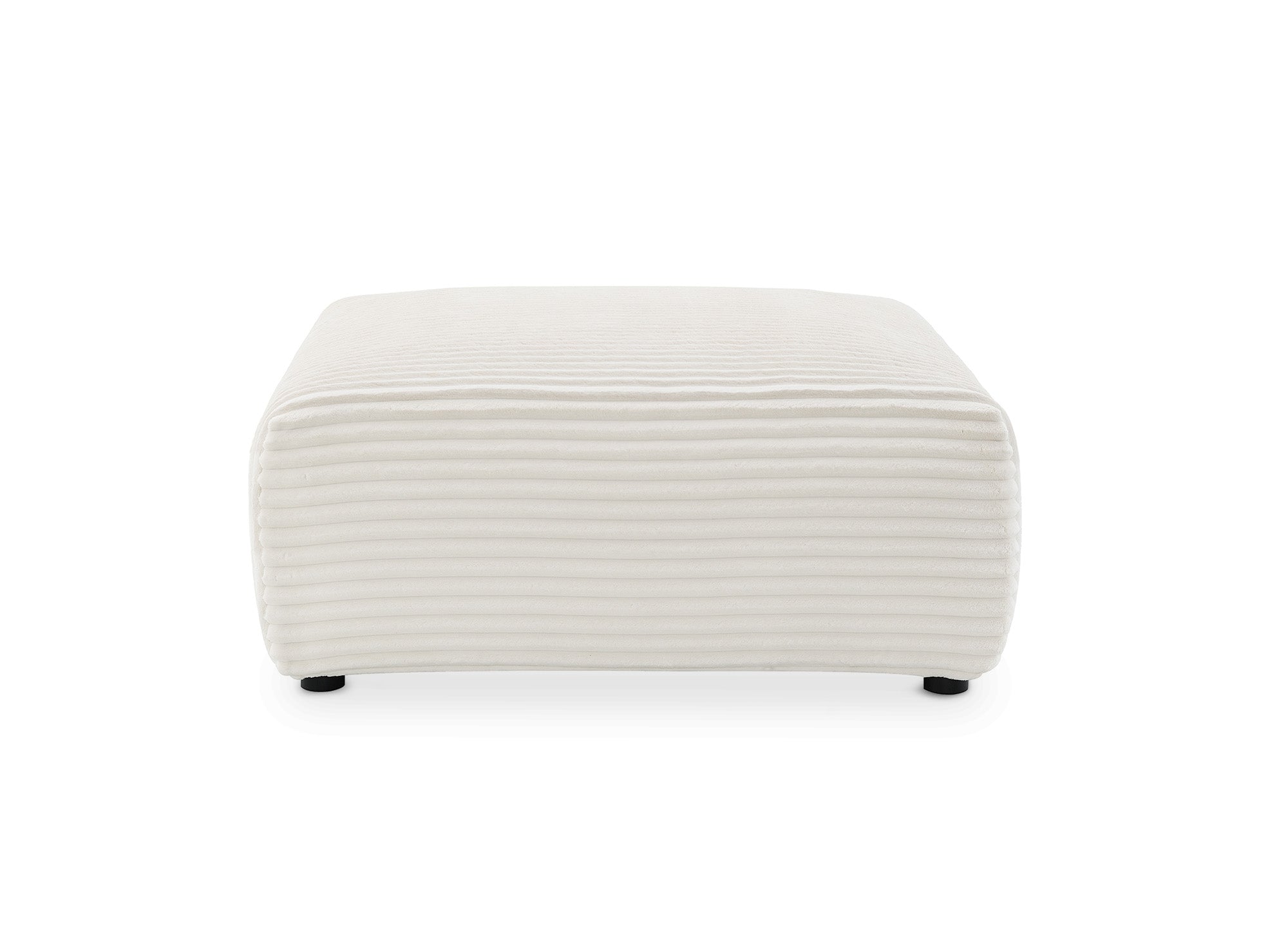 Pouf en velours gros côtelé doux beige TILDA