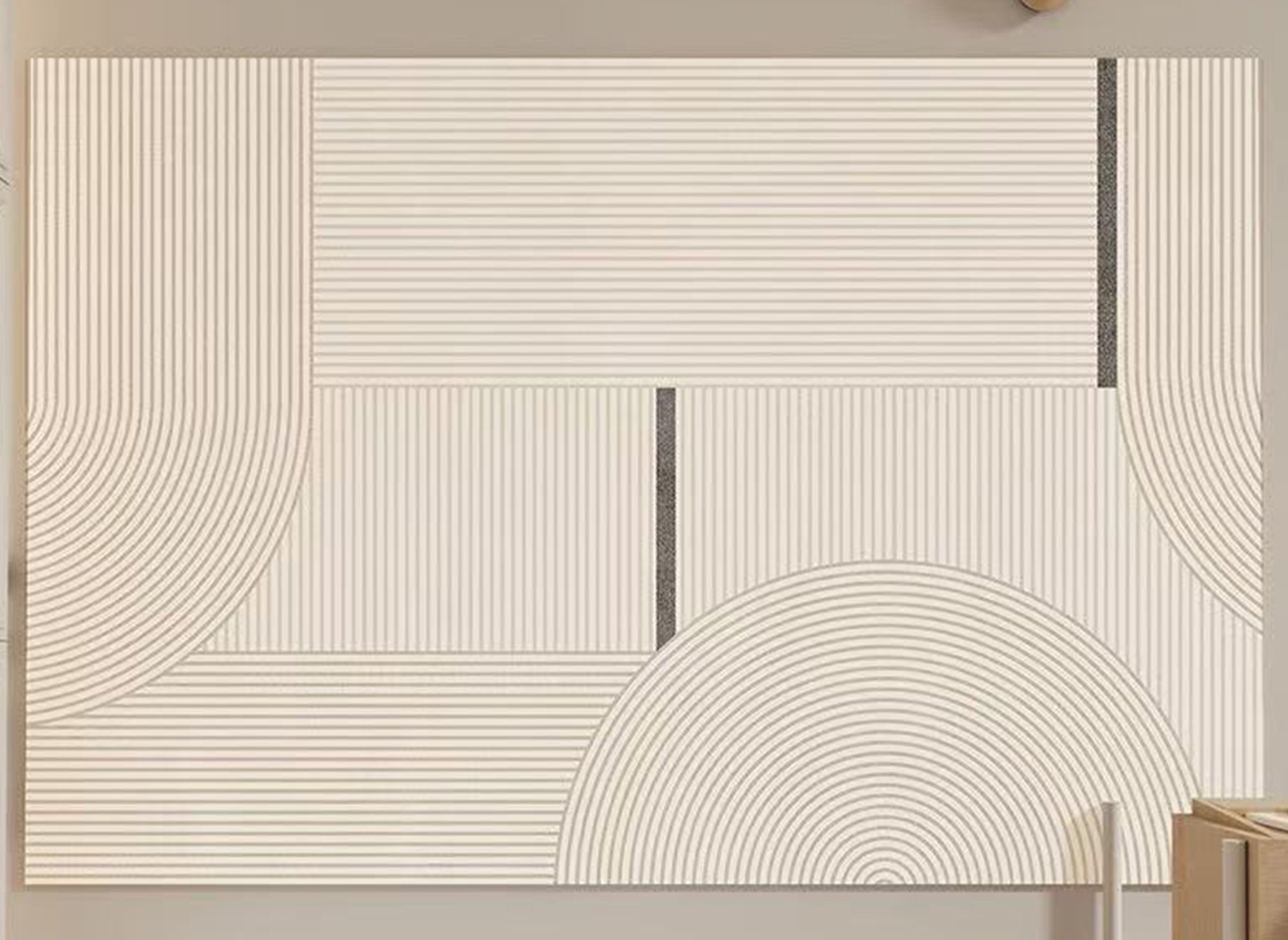 Tapis rectangulaire beige à motifs géométriques 160x230cm LYRA