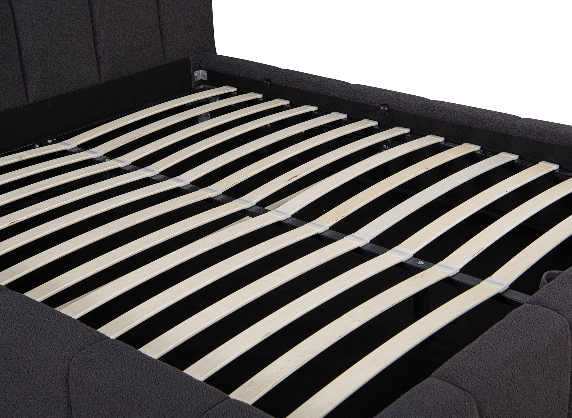 Letto contenitore in tessuto spugna grigio 180x200 cm MILIE