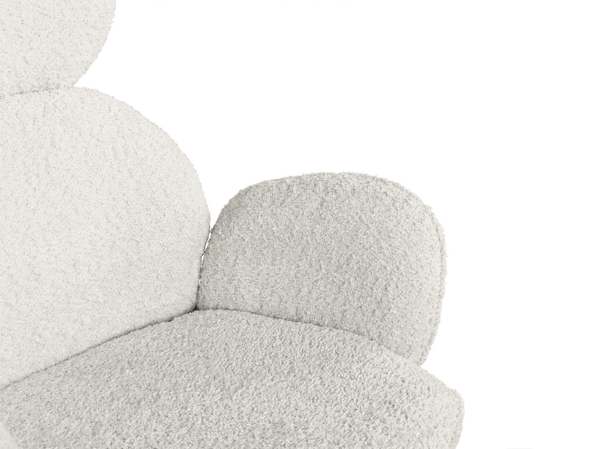 Lot de 2 chaises pivotantes avec accoudoirs en tissu effet peau de mouton beige MAGY