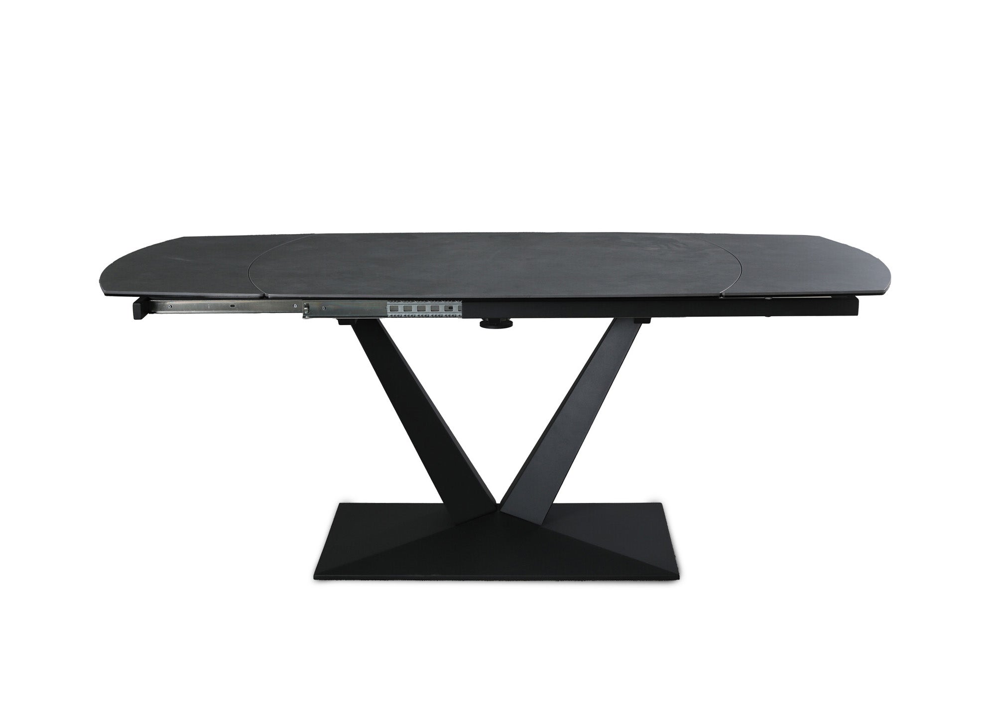 Table à manger extensible en céramique noire 6-8 personnes ELIAD