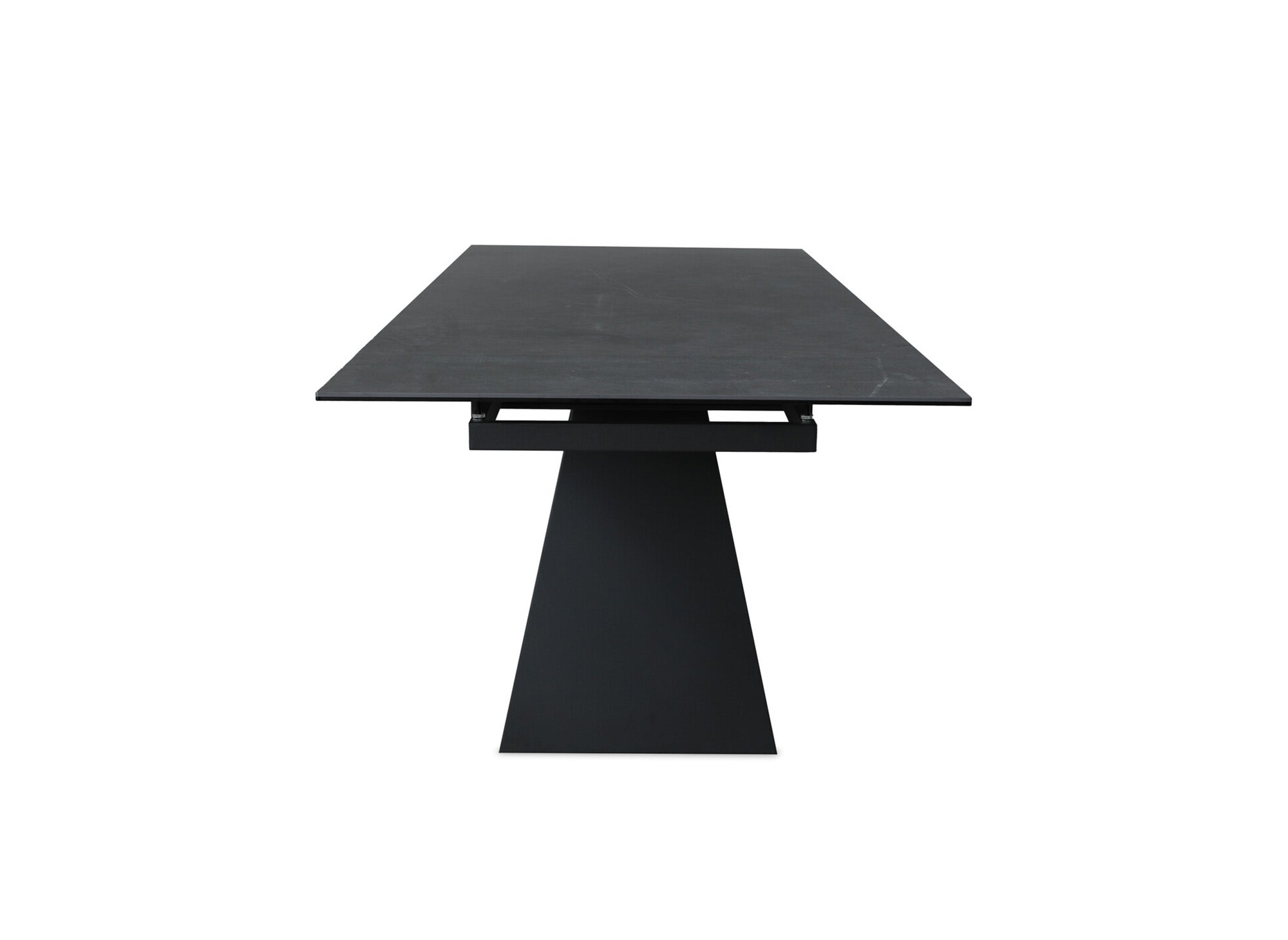 Table à manger extensible en céramique noire effet marbre GABRIEL