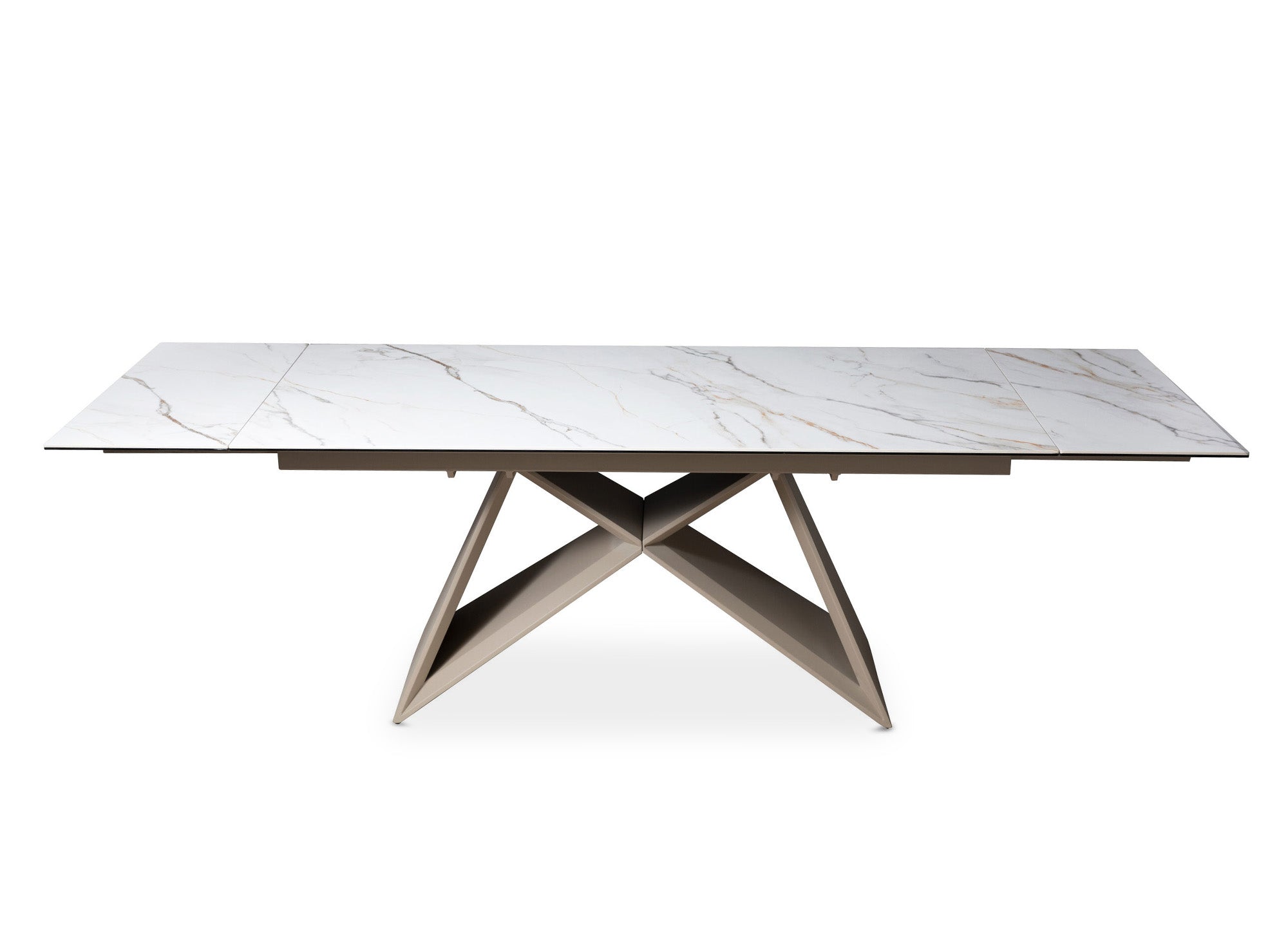 Tavolo da pranzo allungabile in ceramica bianca effetto marmo GABRIEL