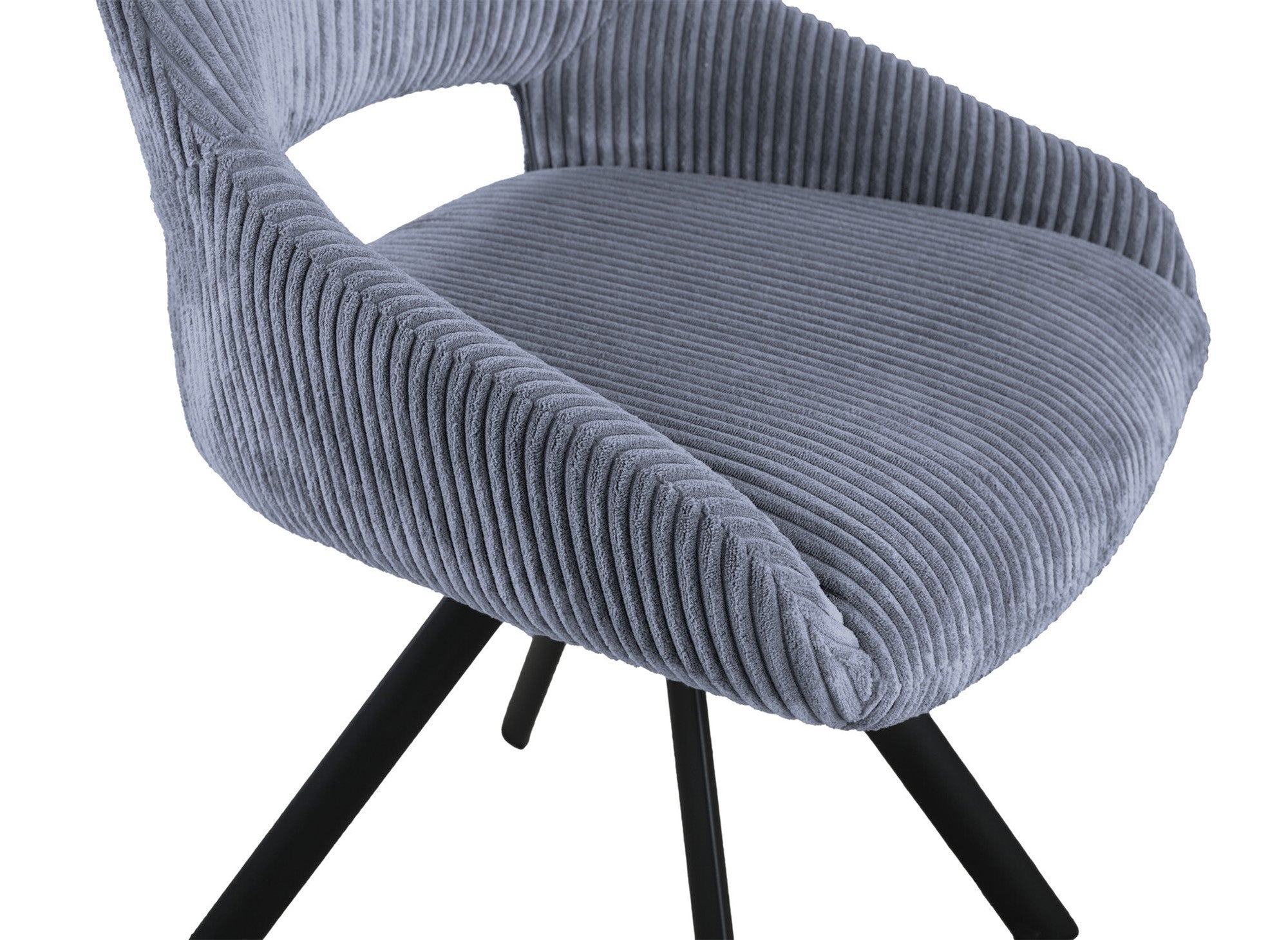 Lot de 2 chaises design en velours côtelé gris SYRA