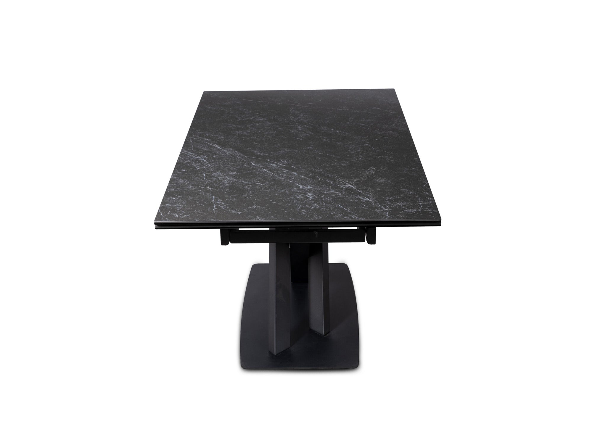 Table à manger extensible en céramique noire 6-10 personnes ELEGANCE
