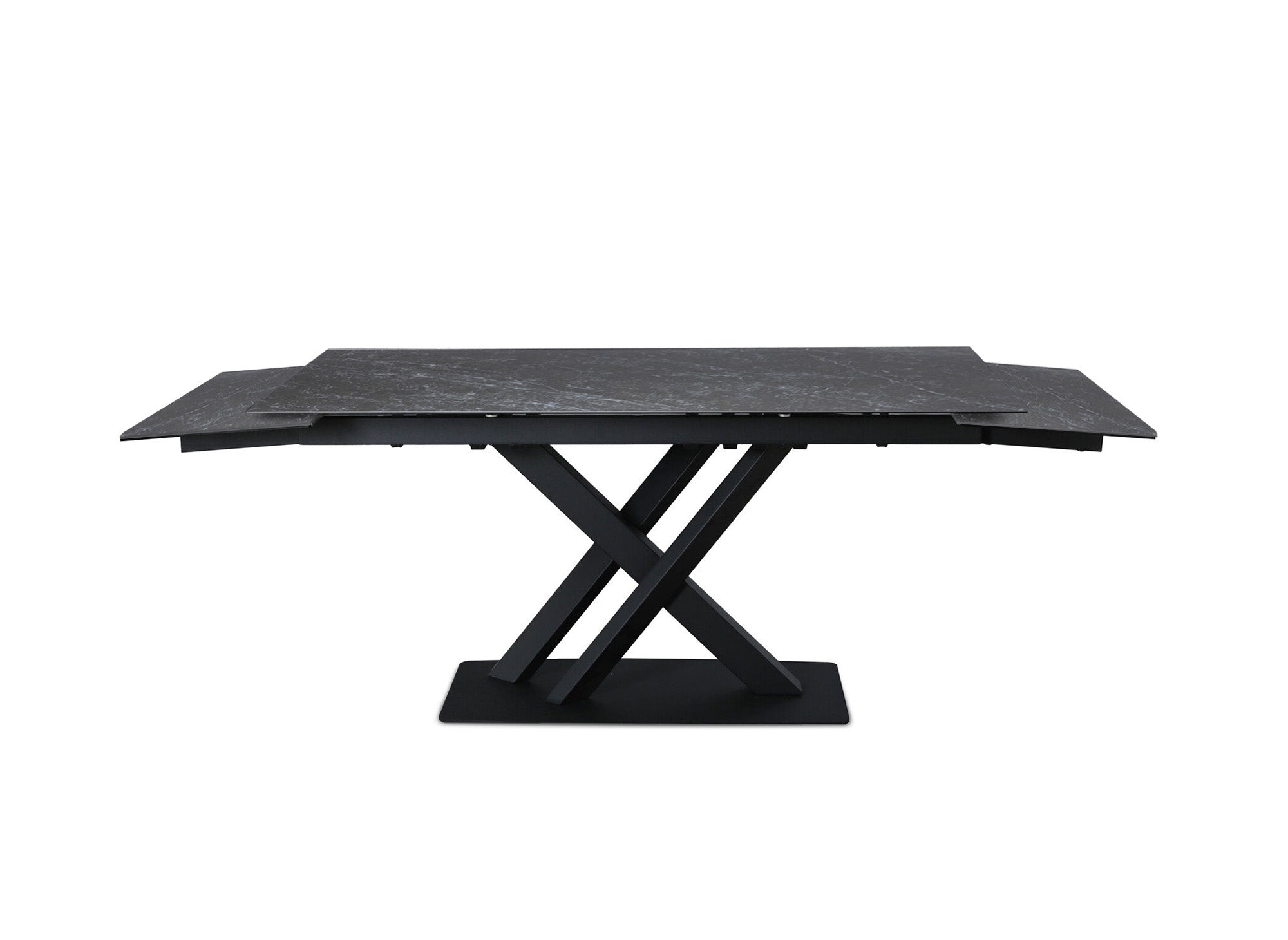 Table à manger extensible en céramique noire 6-10 personnes ELEGANCE
