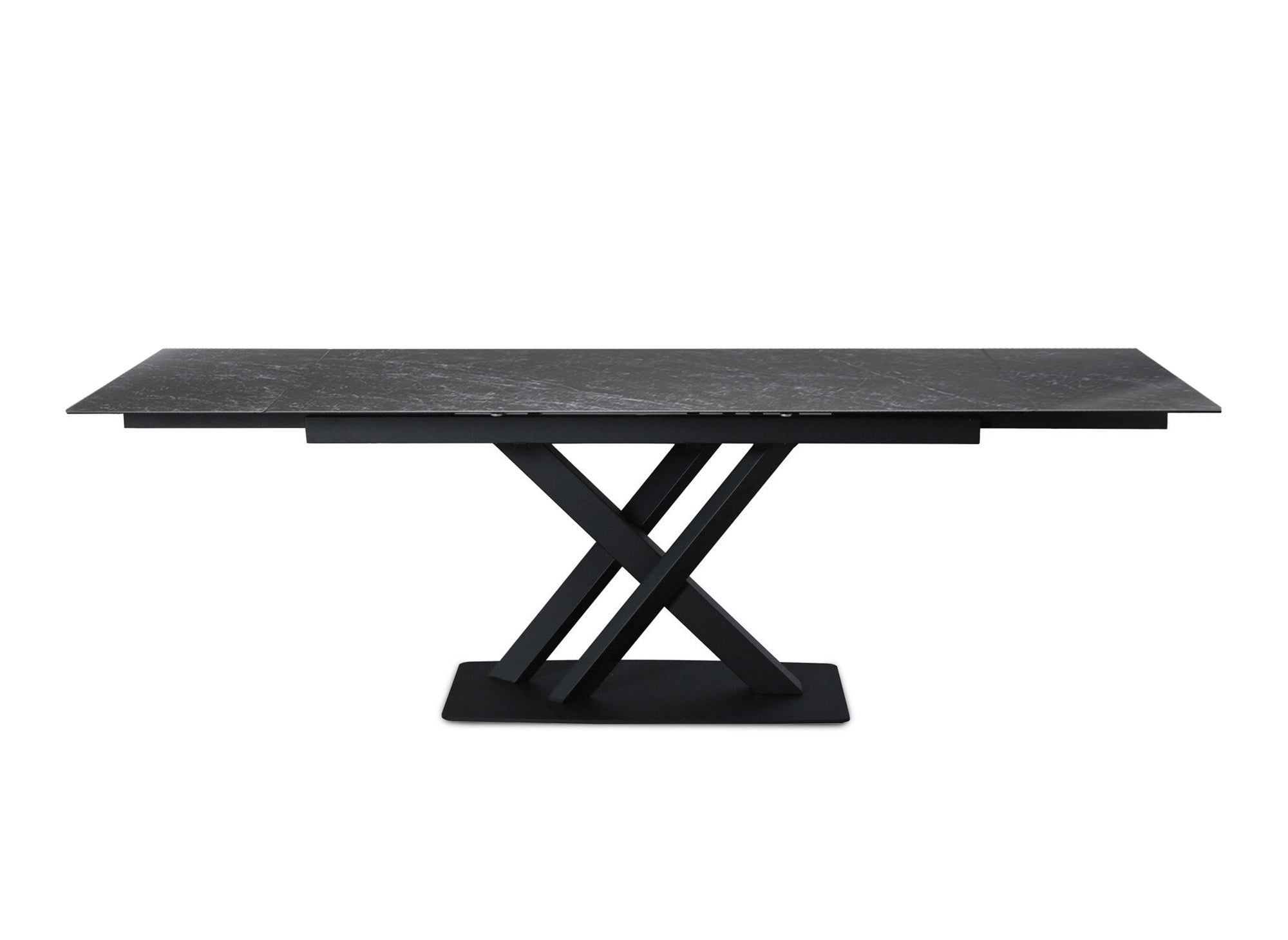 Table à manger extensible en céramique noire 6-10 personnes ELEGANCE