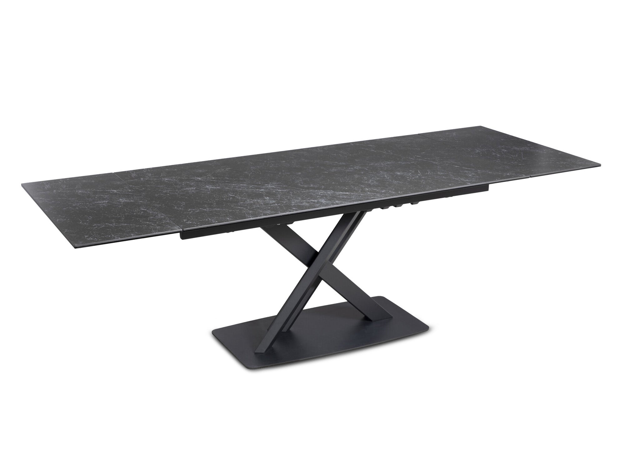 Table à manger extensible en céramique noire 6-10 personnes ELEGANCE