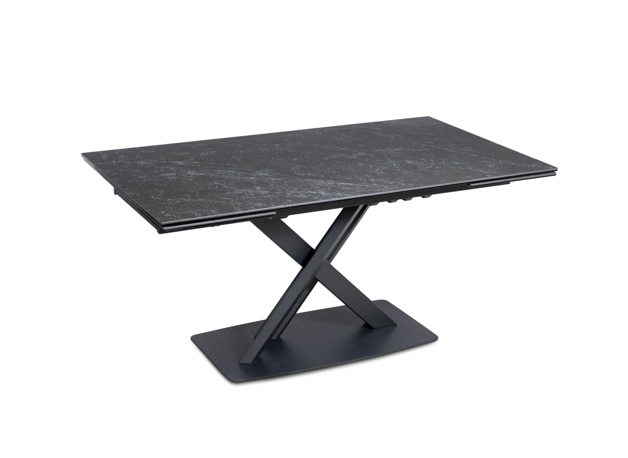 Table à manger extensible en céramique noire 6-10 personnes ELEGANCE