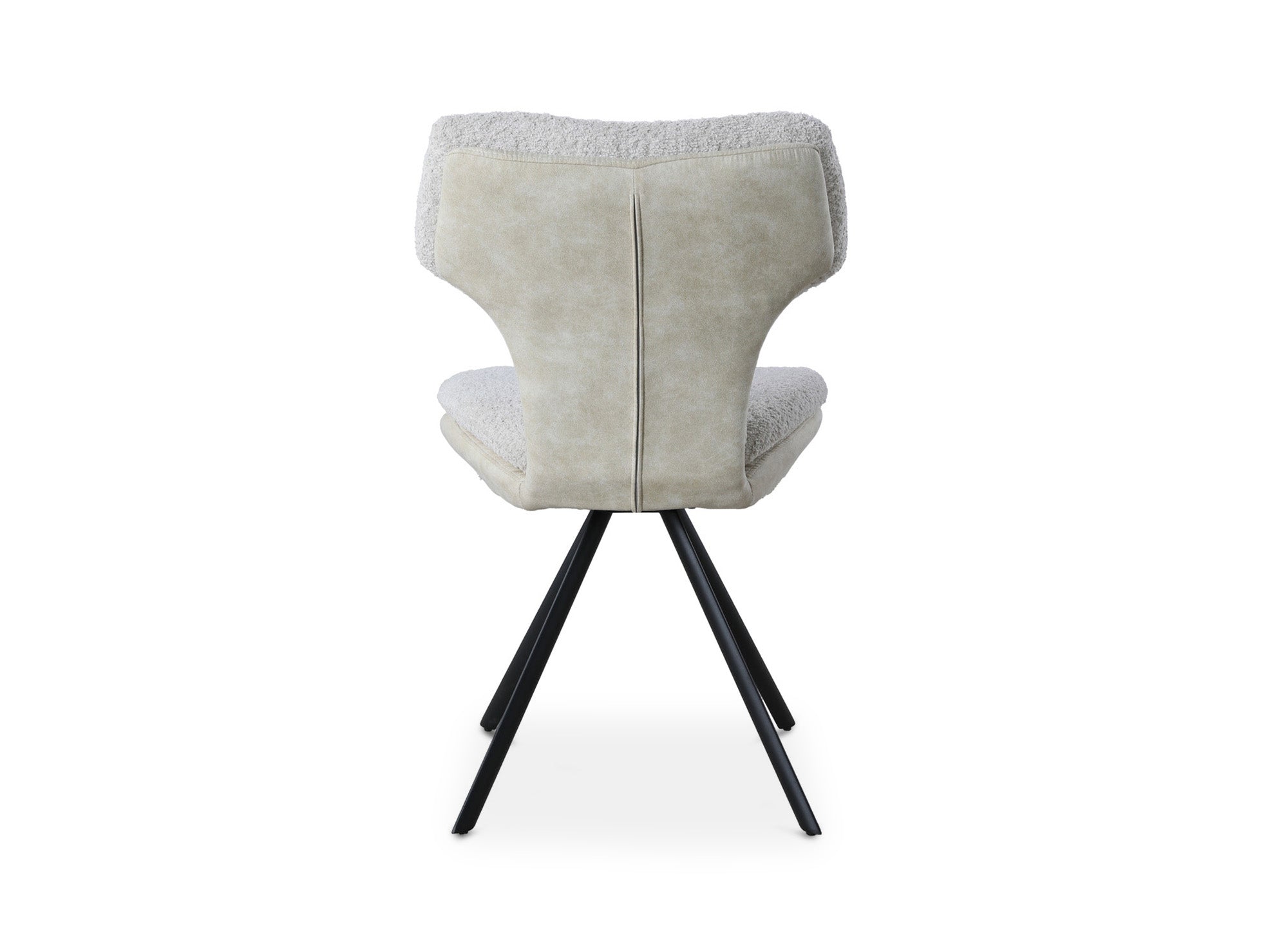 Lot de 2 chaises design en tissu bouclette beige MILIA