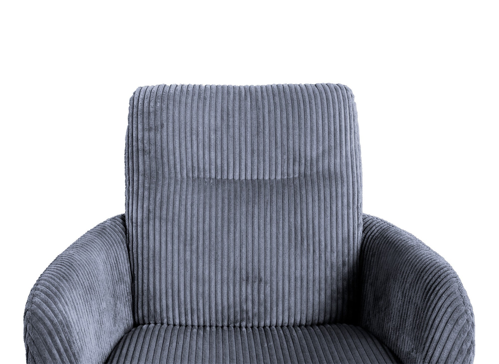 Chaise design avec accoudoirs en velours côtelé gris LOLA