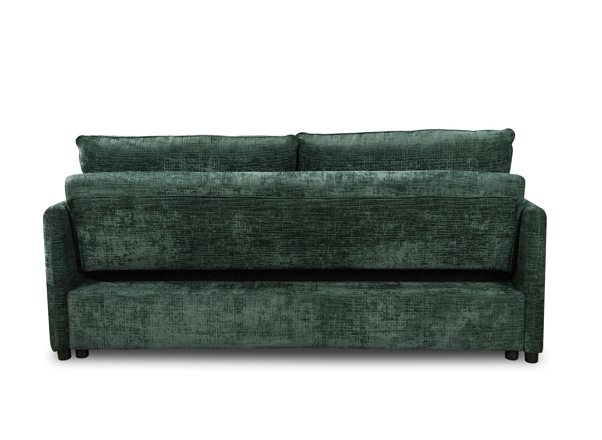 Divano trasformabile dritto a 3 posti in velluto screziato verde LAMAR