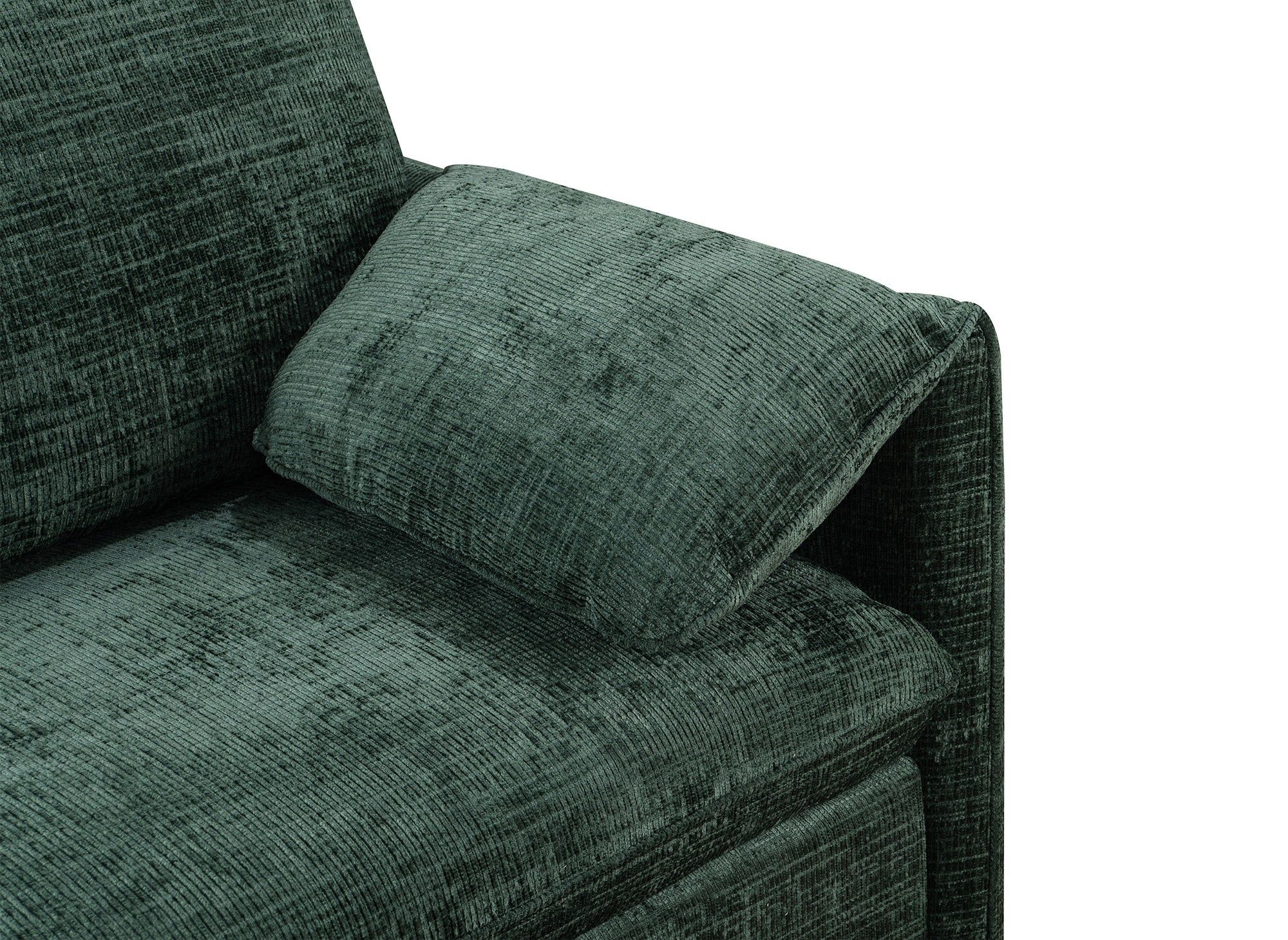Divano trasformabile dritto a 3 posti in velluto screziato verde LAMAR