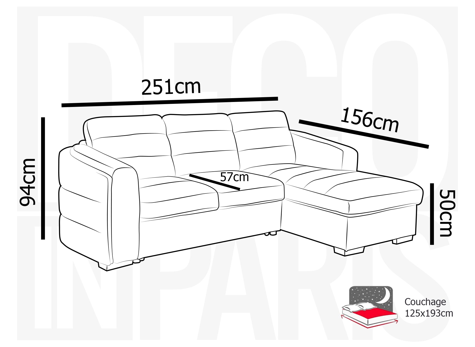 Canapé d'angle convertible avec coffre en tissu bouclette gris clair CALANDRA - Angle droit