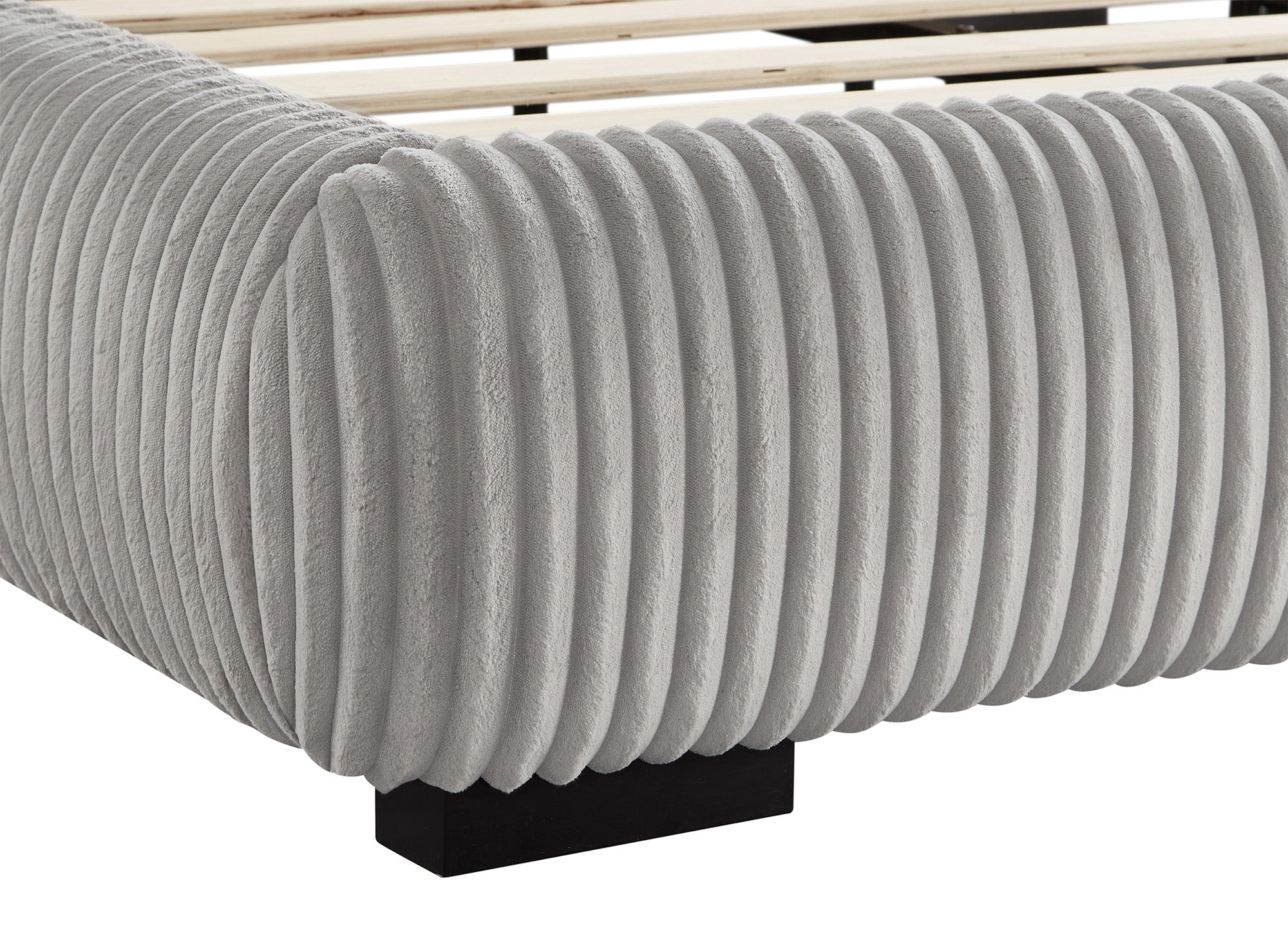 Letto matrimoniale in velluto a coste spesso grigio 160x200 cm COSY