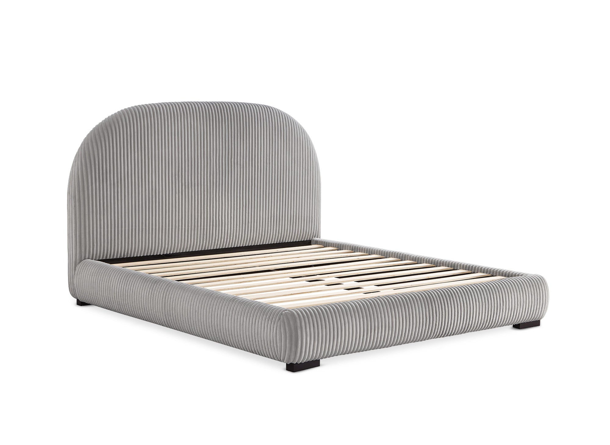 Letto matrimoniale in velluto a coste spesso grigio 160x200 cm COSY