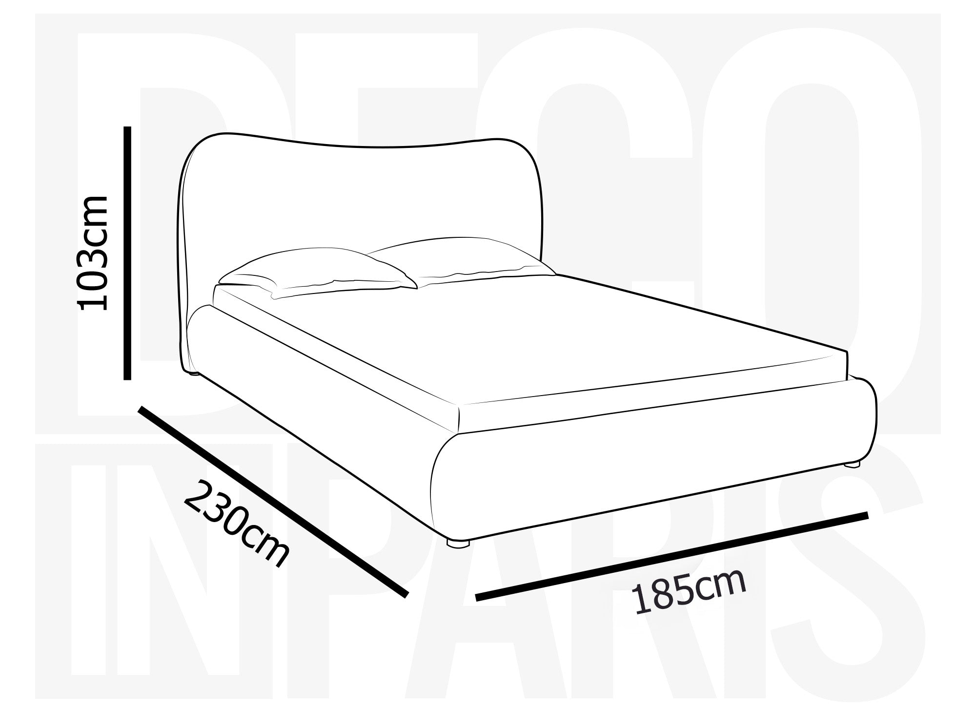 Lit double effet peau de mouton blanc écru PAMELA 160 x 200 cm