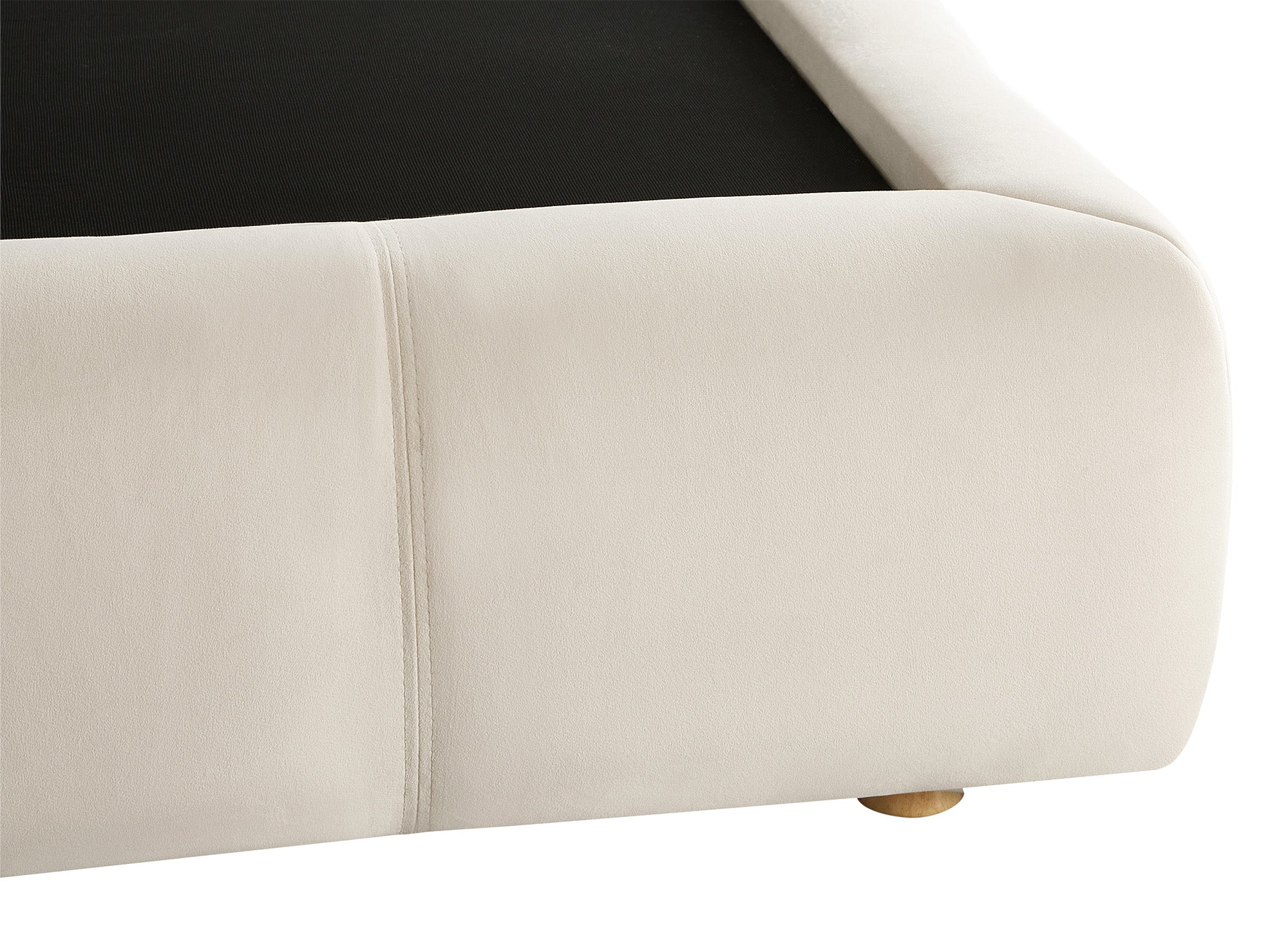 Lit coffre en velours beige 160x200 cm GEORGINA