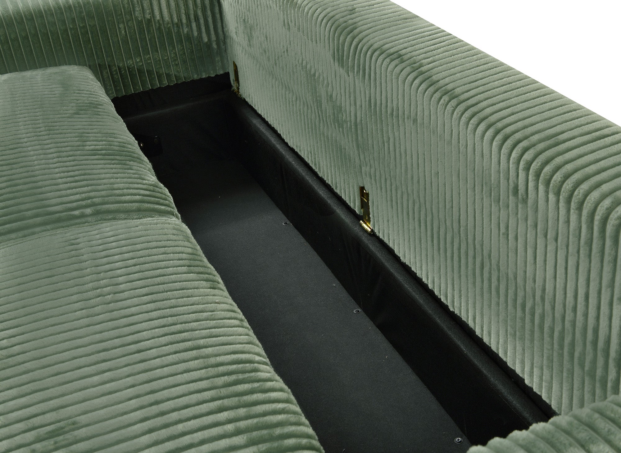 Canapé convertible 3 places en velours côtelé épais vert ALINE