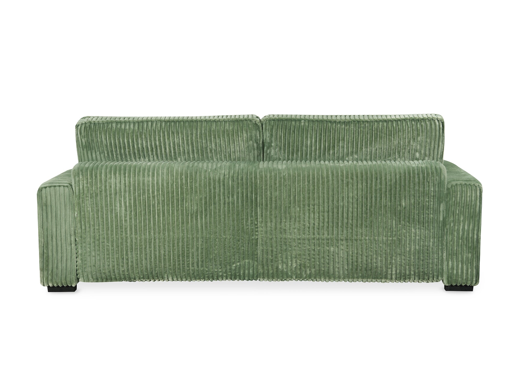 Canapé convertible 3 places en velours côtelé épais vert ALINE