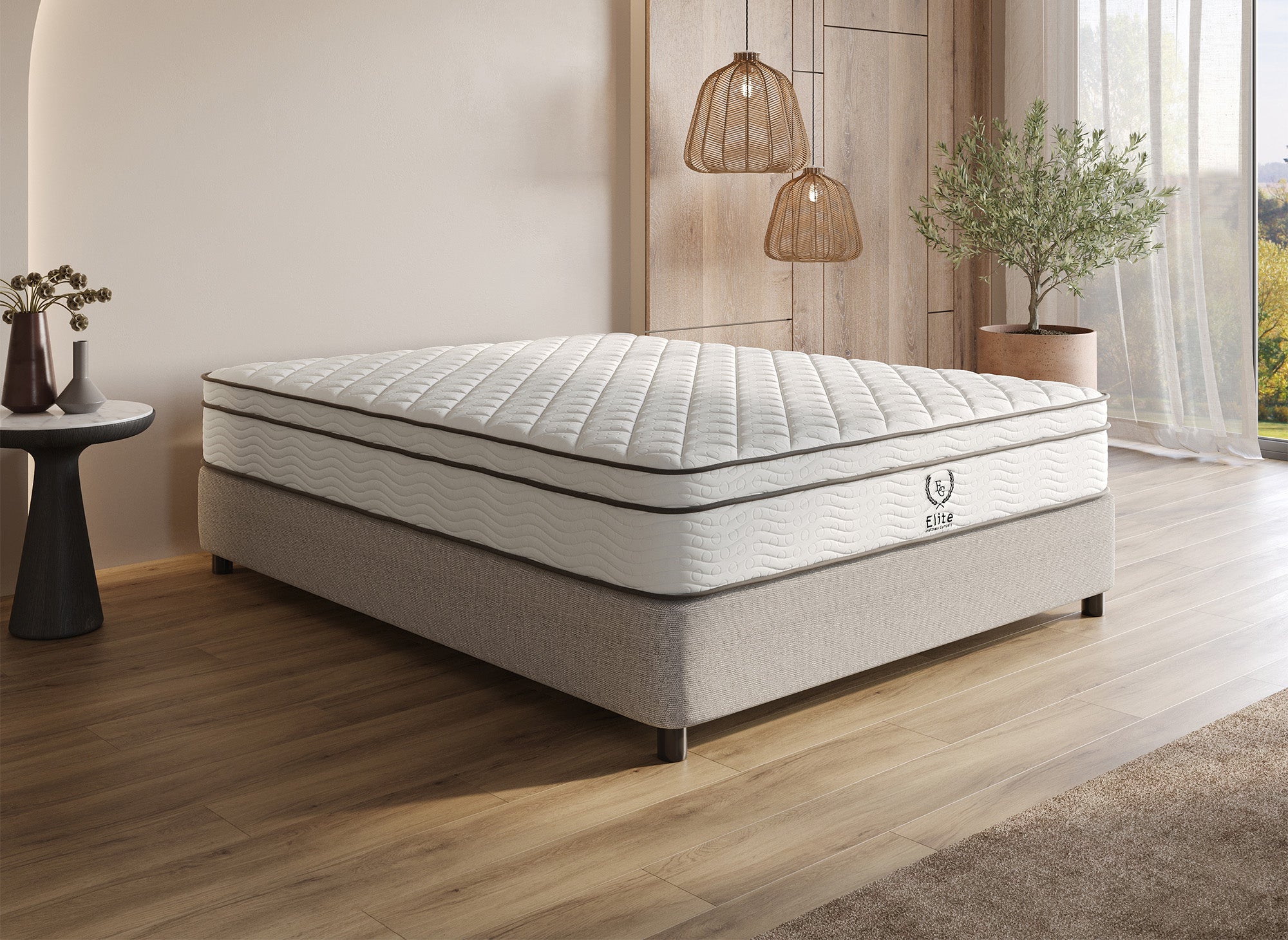 Matelas hybride ressorts ensachés 160 x 200 cm épaisseur 25 cm MARIUS