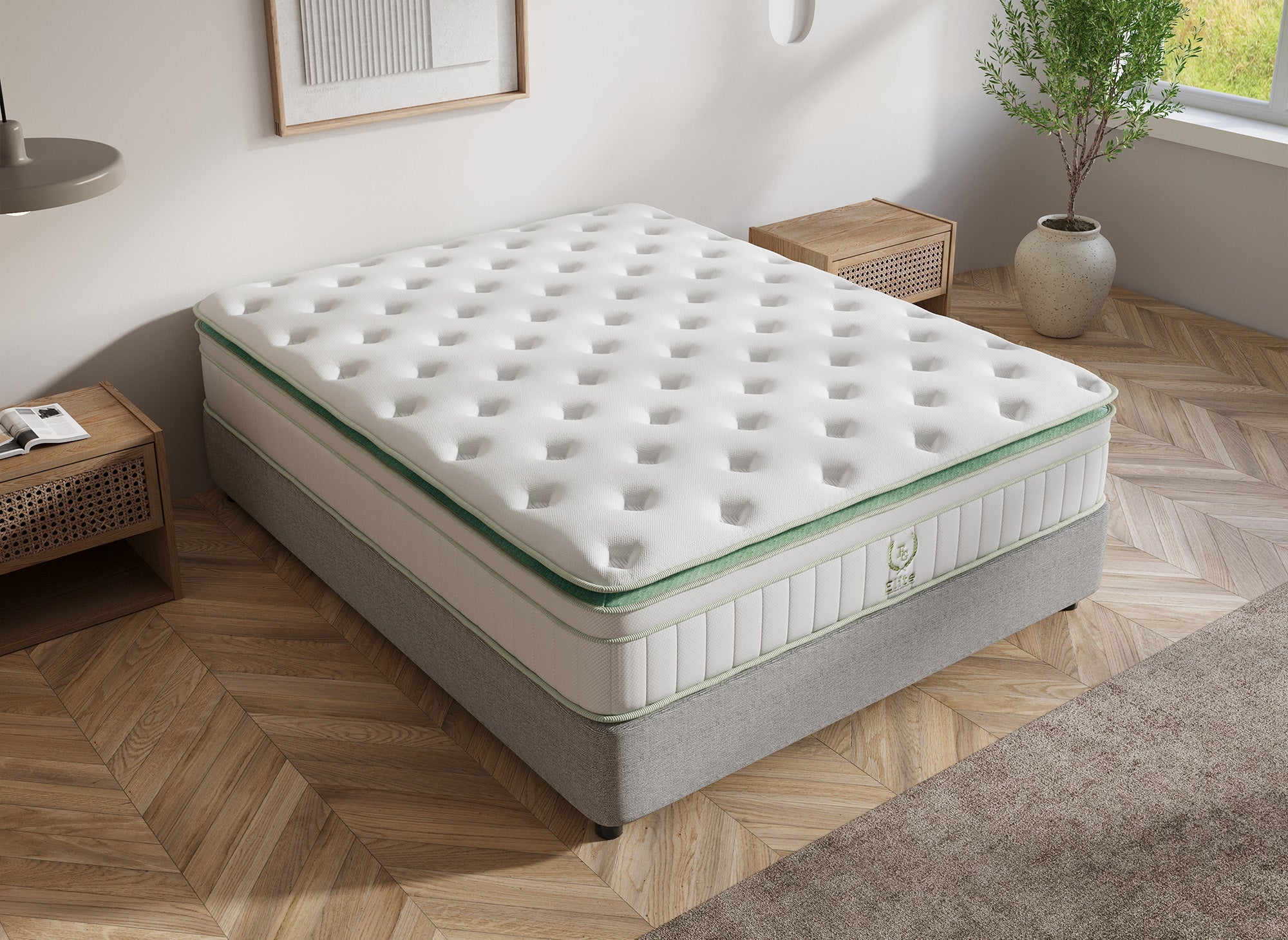 Matelas hybride ressorts ensachés 160 x 200 cm épaisseur 34 cm OSCAR