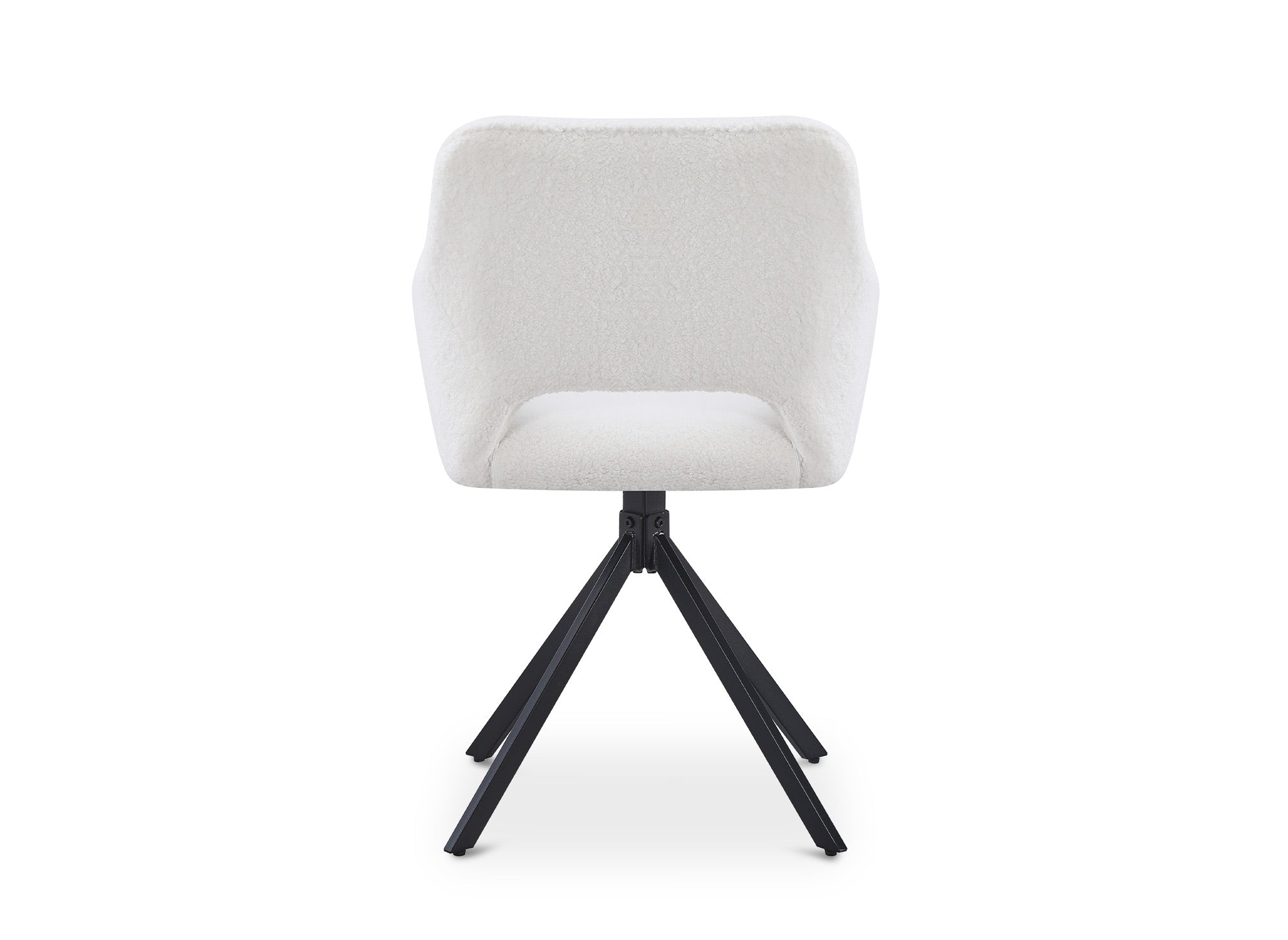 Lot de 2 chaises pivotantes design en tissu bouclette blanc écru CIEL