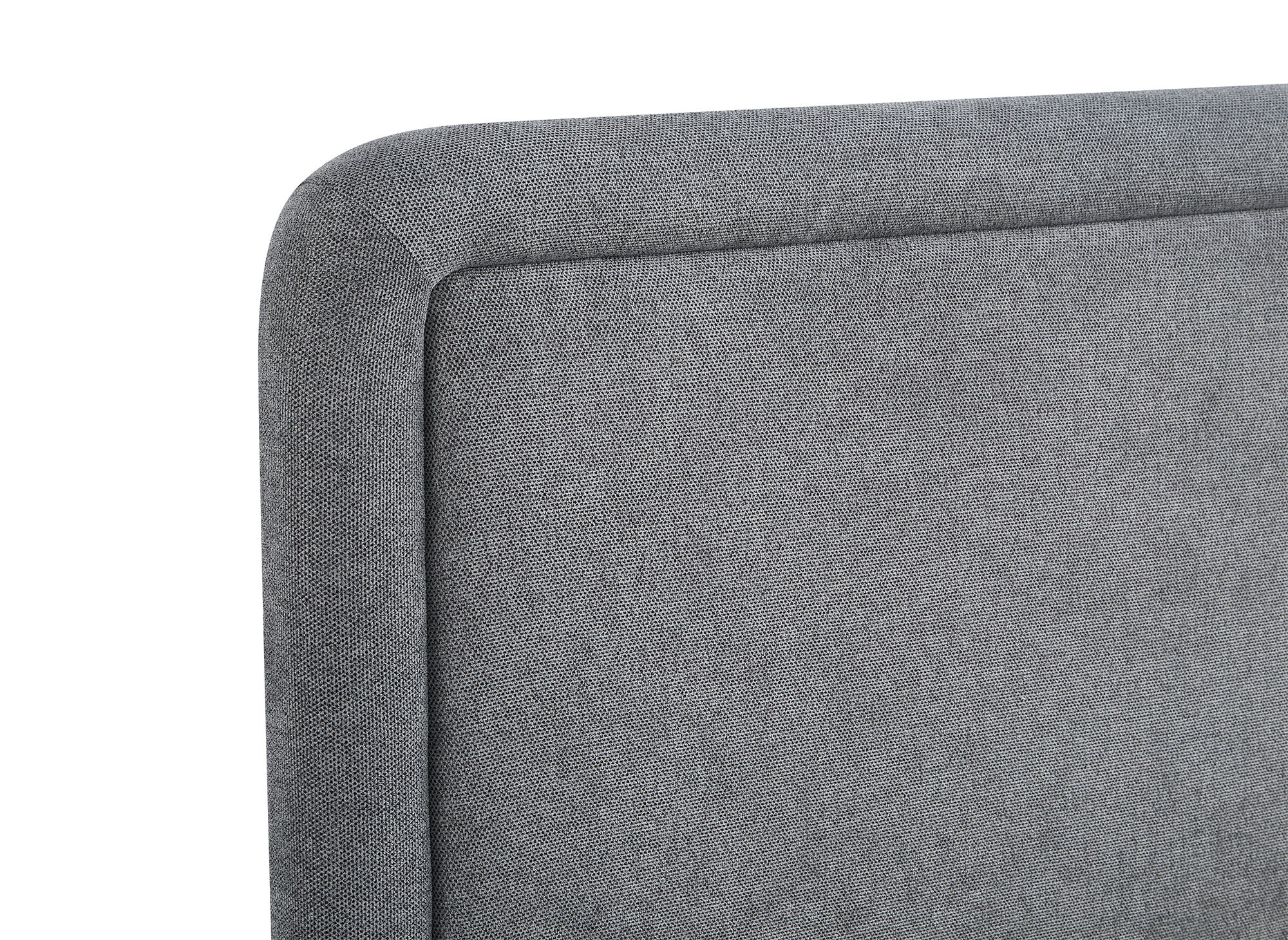 Lit double en tissu doux gris 140 x190 cm ANELA