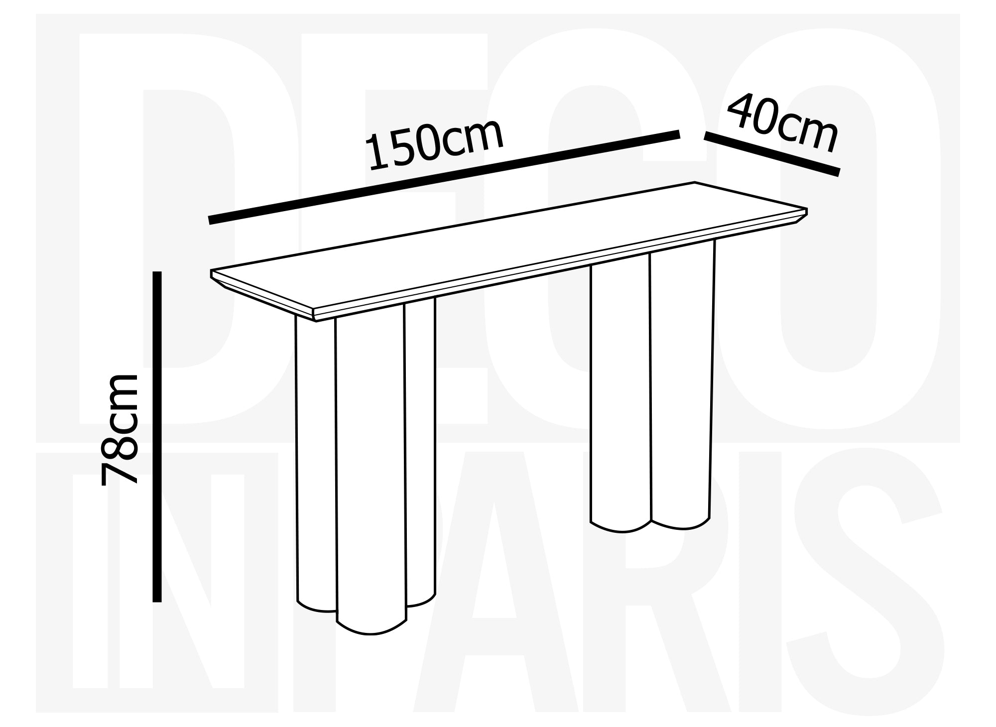 Console blanche pieds forme organique ROSALIA