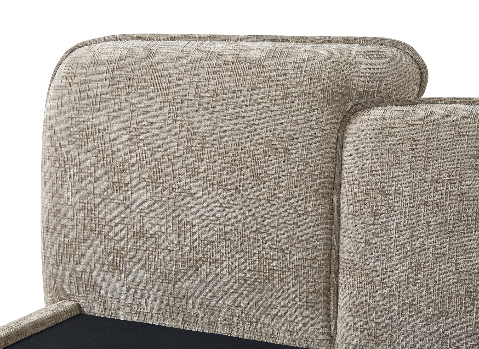 Lit coffre en velours chiné taupe 160x200 cm MILENA